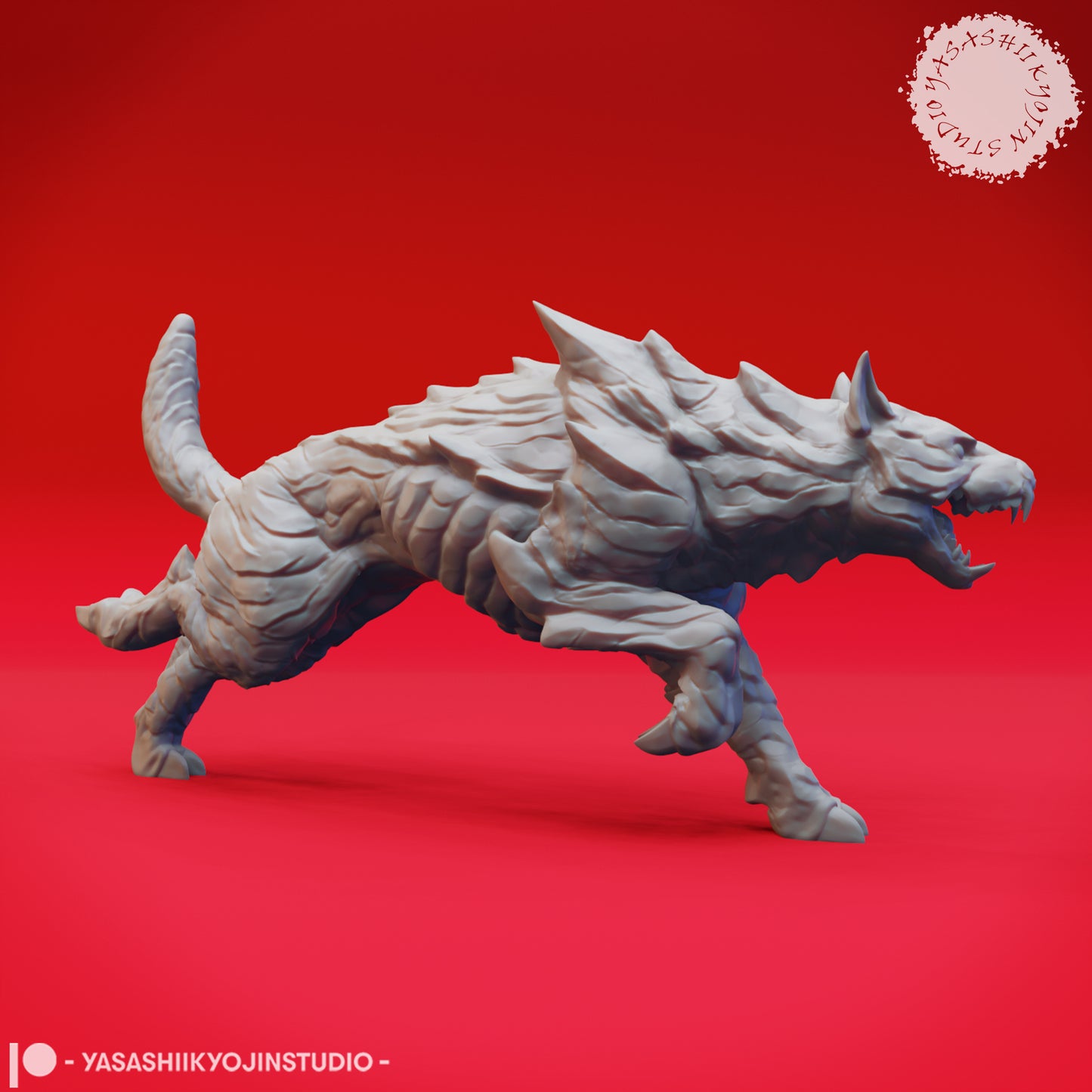 Hellhound - Running - 3D Printed Mini for Tabletop Gaming, Dungeons and Dragons, Pathfinder, Kings of War and other RPG's
