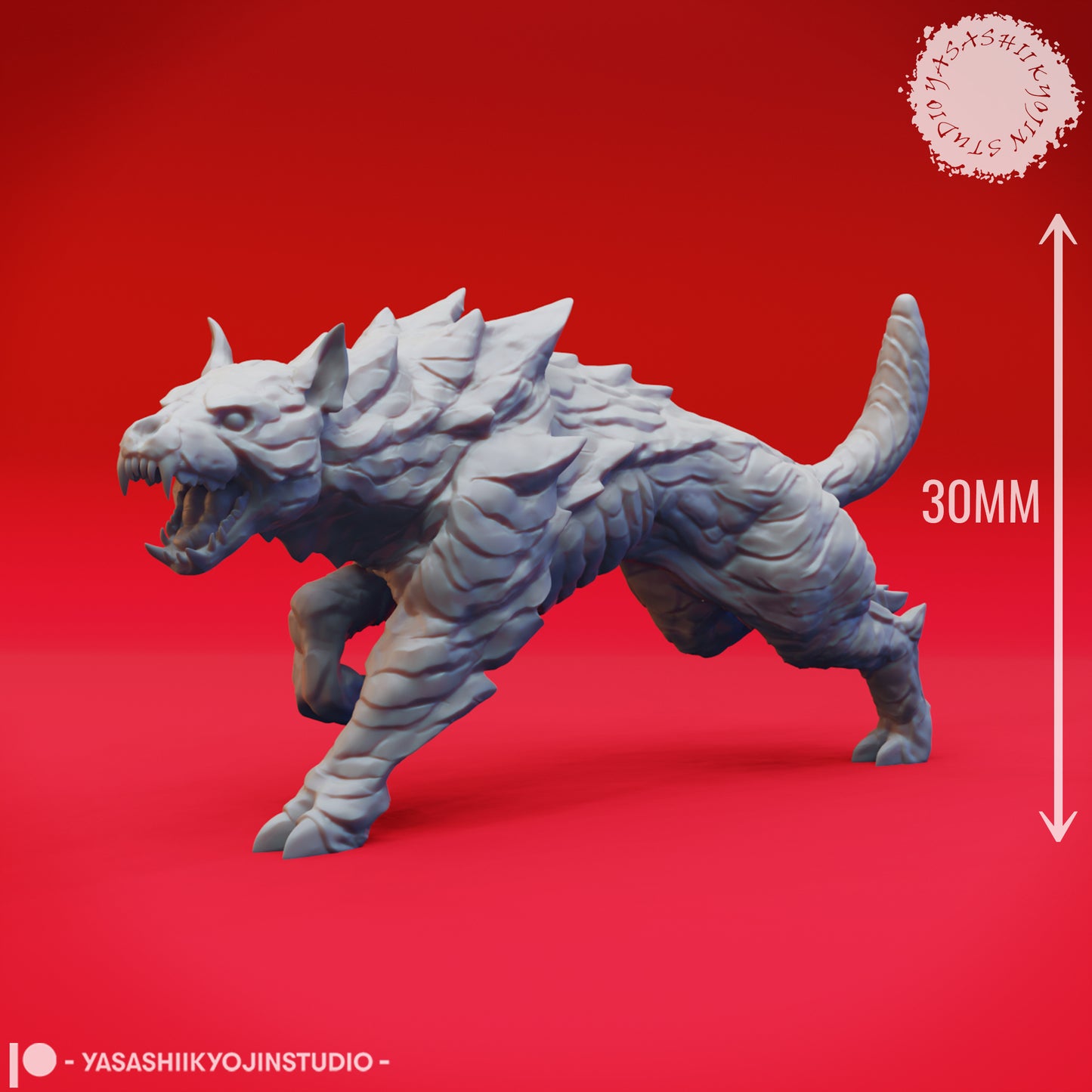 Hellhound - Running - 3D Printed Mini for Tabletop Gaming, Dungeons and Dragons, Pathfinder, Kings of War and other RPG's