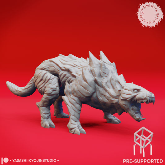 Hellhound - Growling - Tabletop Miniature (Pre-Supported STL)