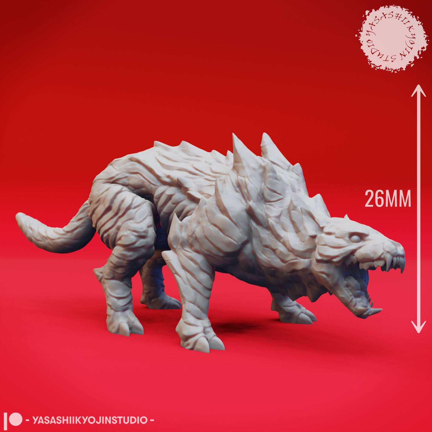 Hellhound - Growling - Tabletop Miniature (Pre-Supported STL)