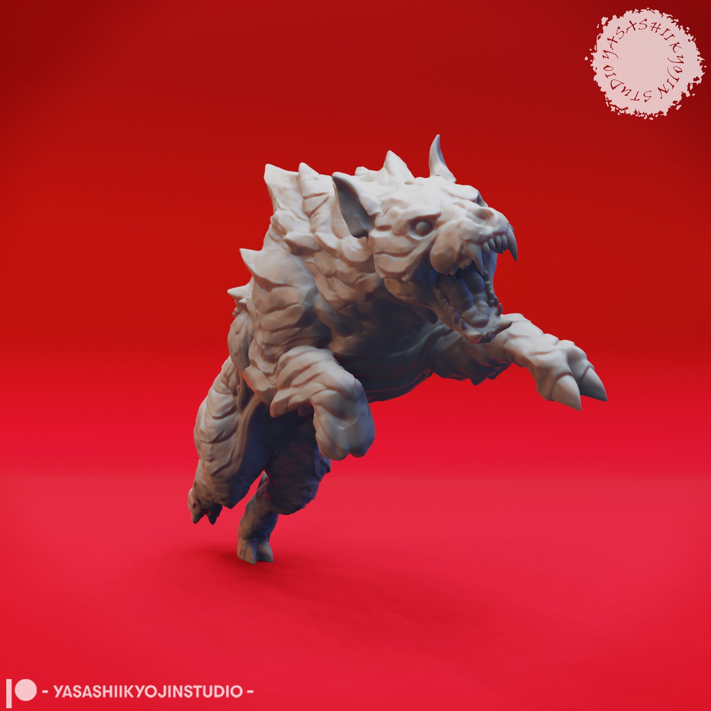 Hellhound - Leaping - 3D Printed Mini for Tabletop Gaming, Dungeons and Dragons, Pathfinder, Kings of War and other RPG's