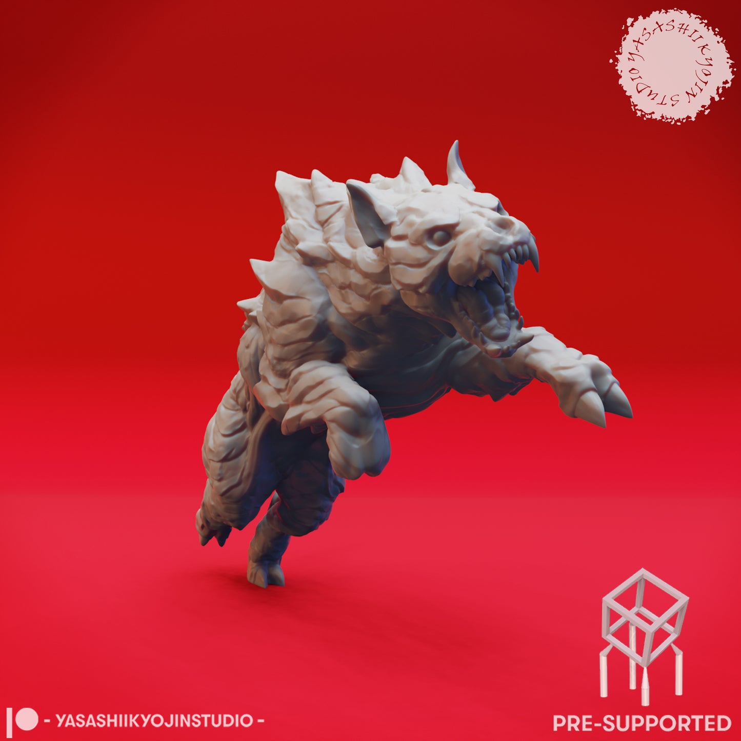 Hellhound - Leaping - Tabletop Miniature (Pre-Supported STL)