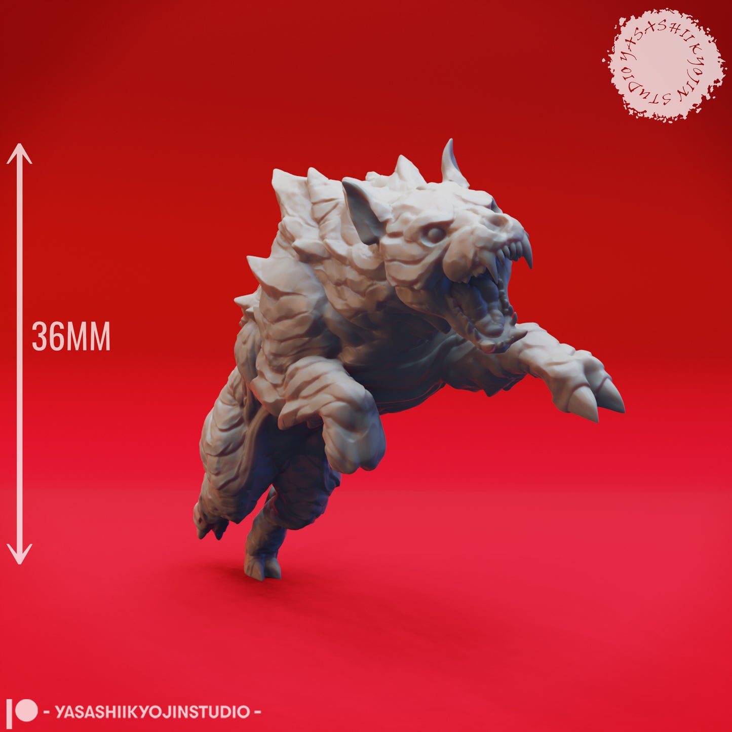 Hellhound - Leaping - Tabletop Miniature (Pre-Supported STL)