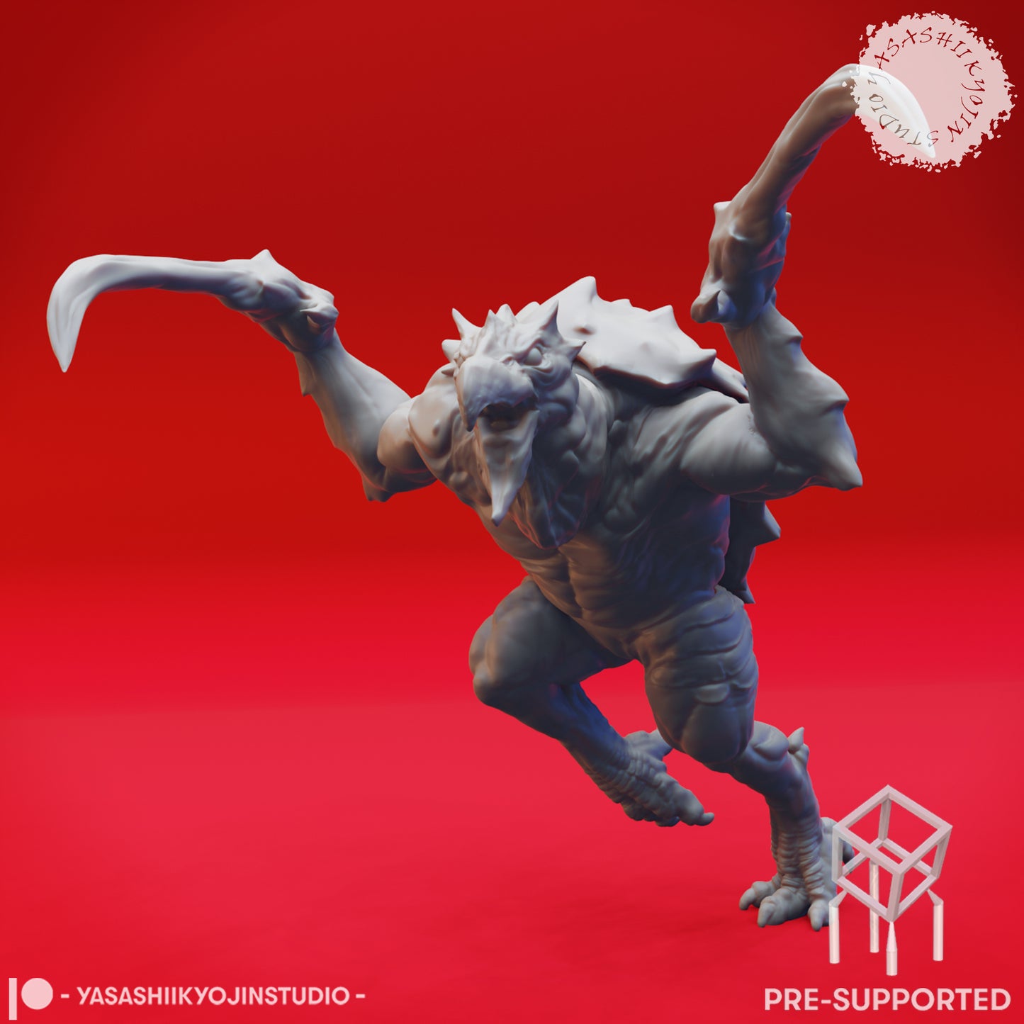 Hook Horror - Charging - Tabletop Miniature (Pre-Supported STL)