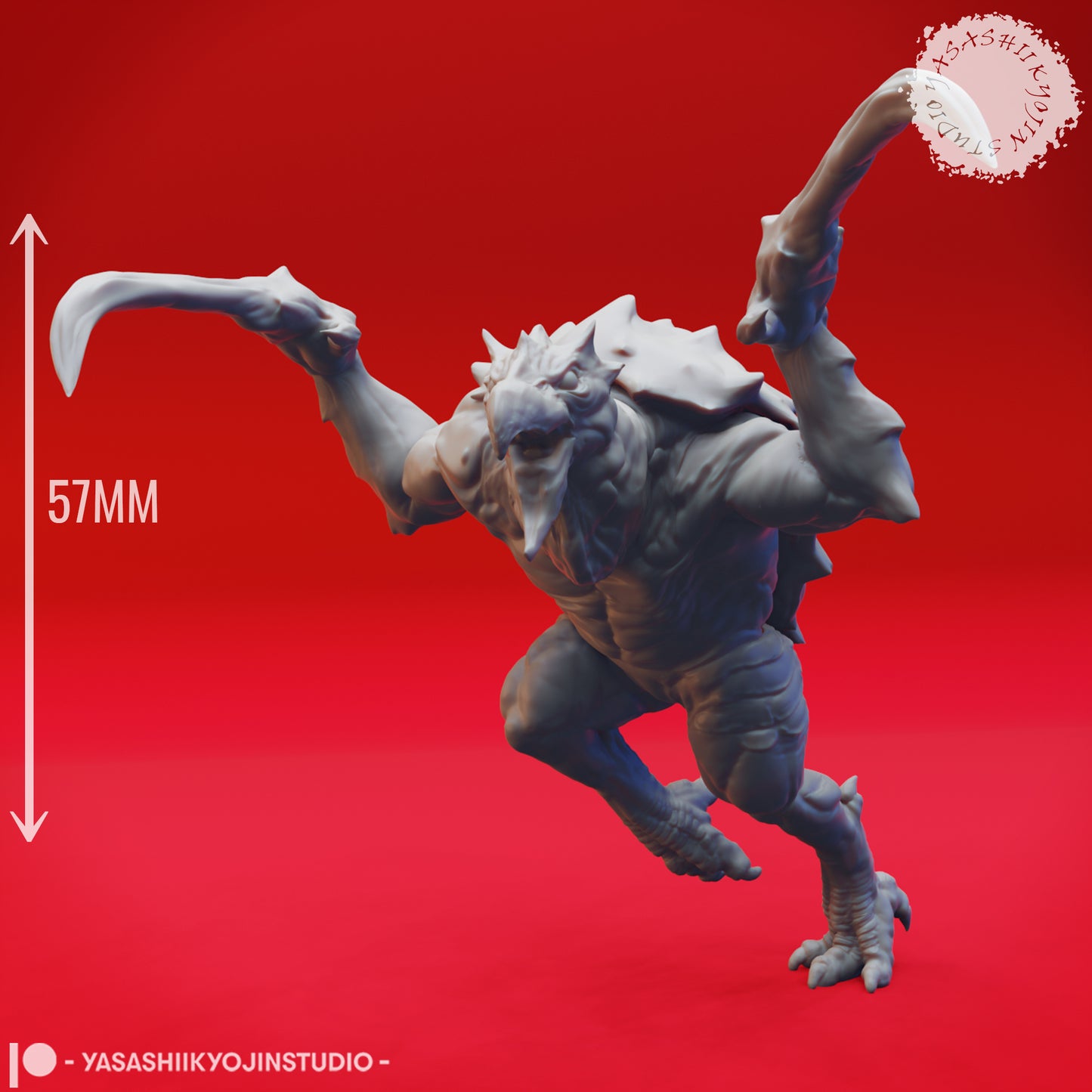 Hook Horror - Charging - 3D Printed Mini for Tabletop Gaming, Dungeons and Dragons, Pathfinder, Kings of War and other RPG's