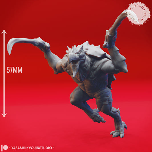 Hook Horror - Charging - 3D Printed Mini for Tabletop Gaming, Dungeons and Dragons, Pathfinder, Kings of War and other RPG's
