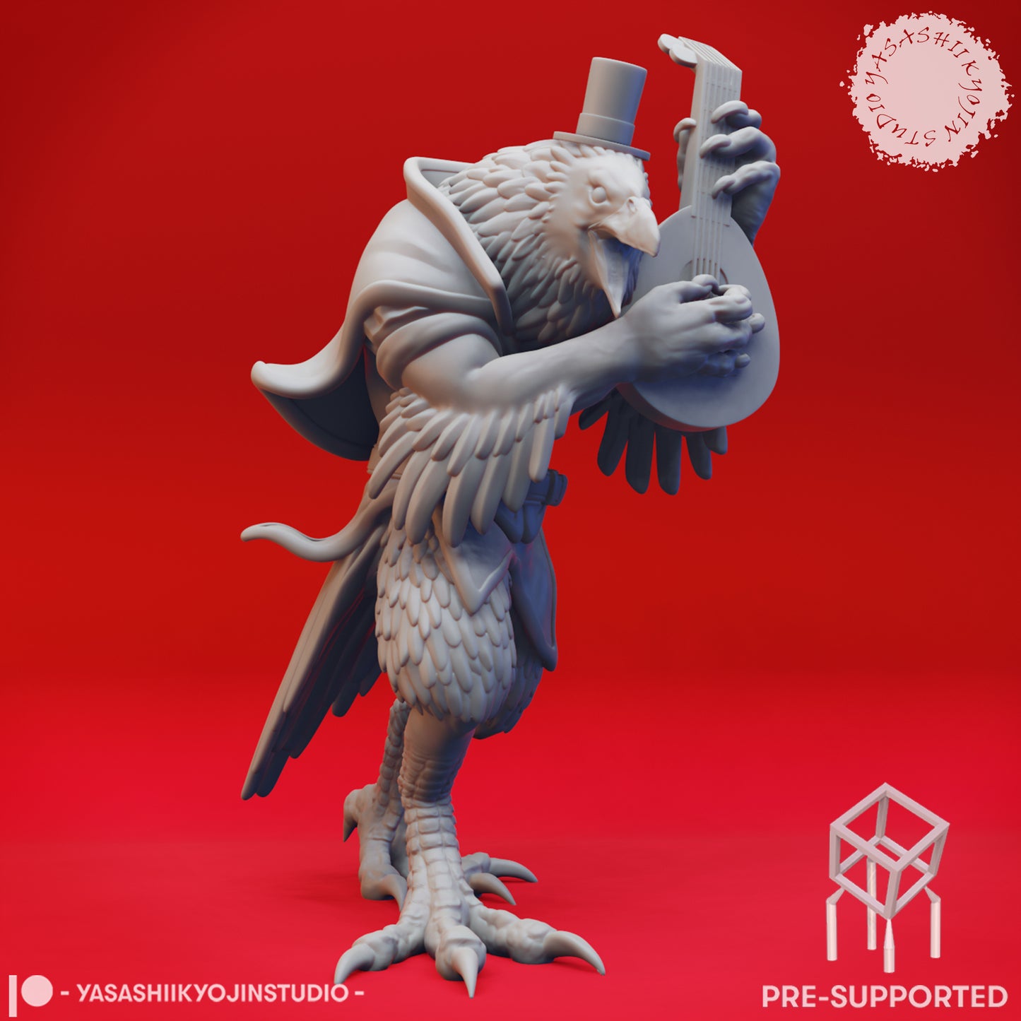 Kenku - Bard - Tabletop Miniatures (Pre-Supported STL)