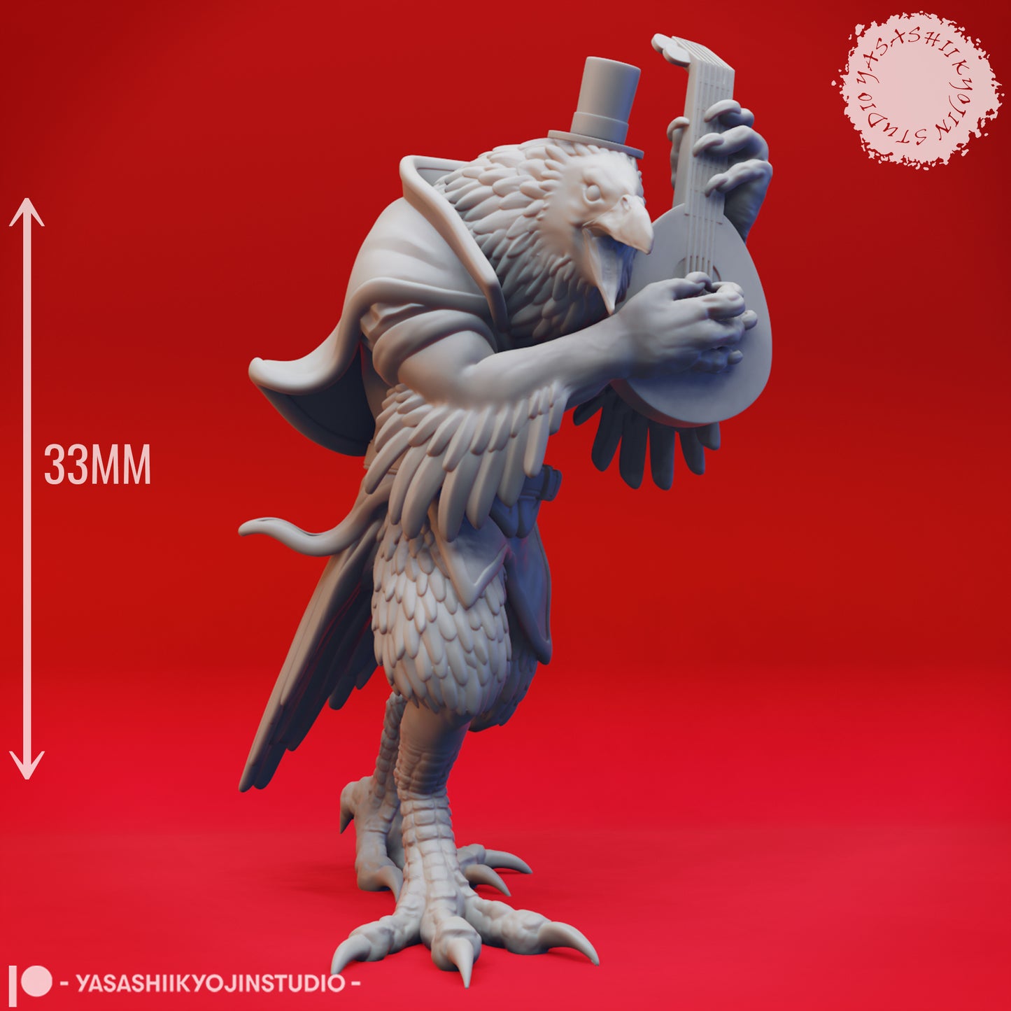 Kenku - Bard - Tabletop Miniatures (Pre-Supported STL)