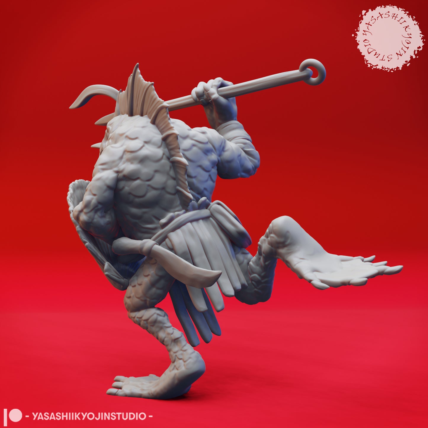 Kuo-toa - Trident - Tabletop Miniatures (Pre-Supported STL)