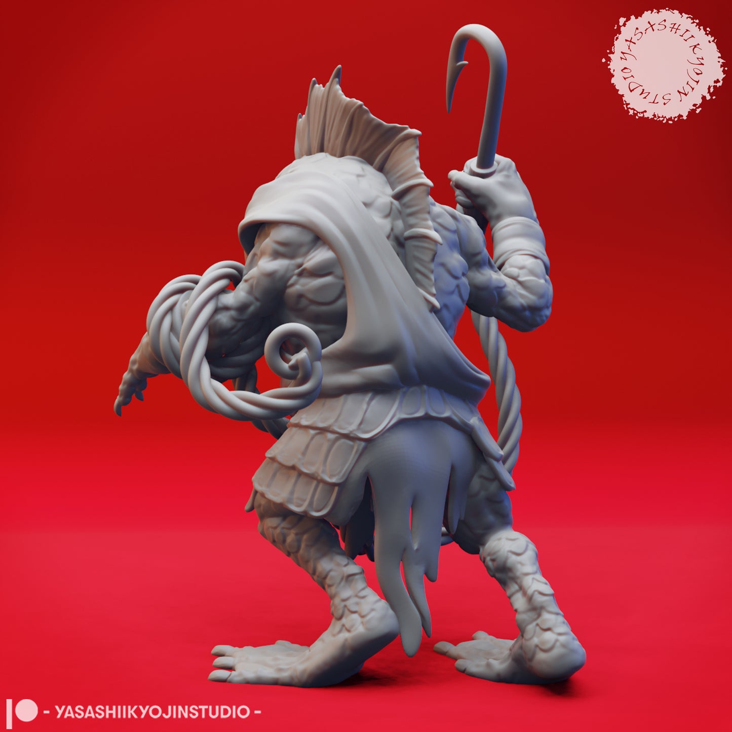 Kuo-toa - Hook - Tabletop Miniatures (Pre-Supported STL)