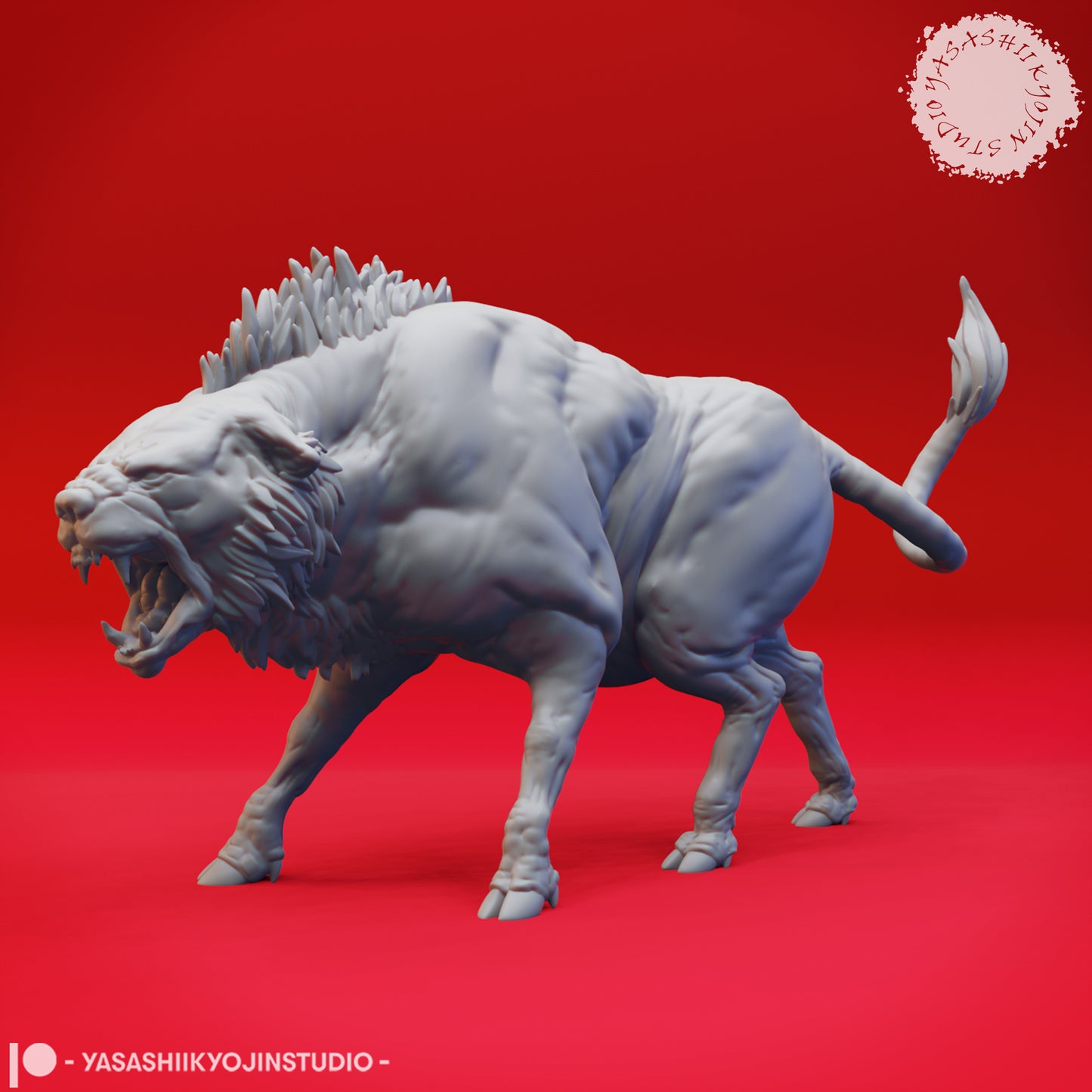 Leucrotta - Aggravated - 3D Printed Mini for Tabletop Gaming, Dungeons and Dragons, Pathfinder, Kings of War and other RPG's