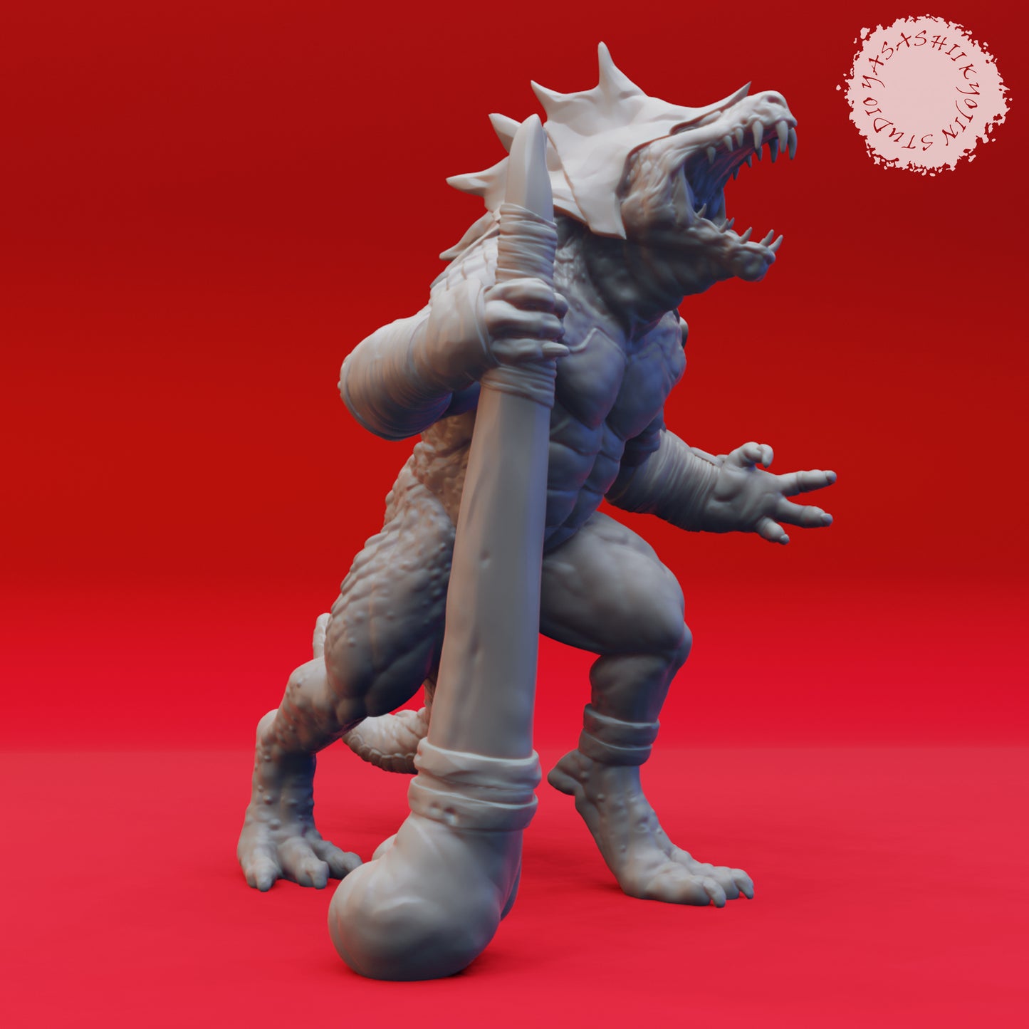 Lizardfolk - Warchief - 3D Printed Mini for Tabletop Gaming, Dungeons and Dragons, Pathfinder, Kings of War and other RPG's