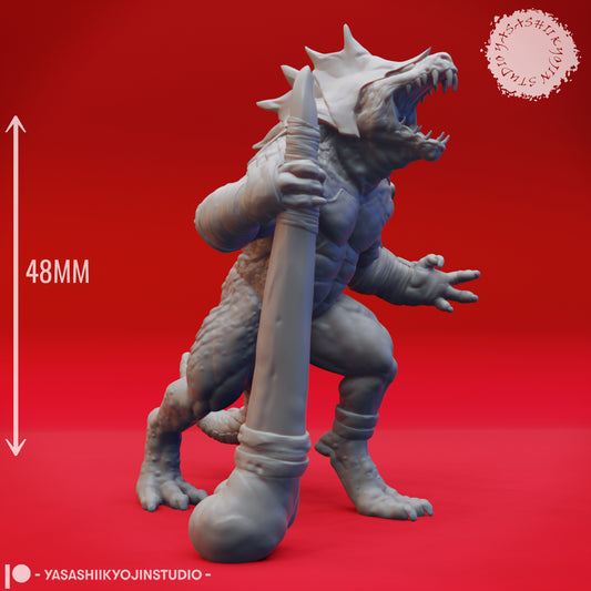 Lizardfolk - Warchief - 3D Printed Mini for Tabletop Gaming, Dungeons and Dragons, Pathfinder, Kings of War and other RPG's