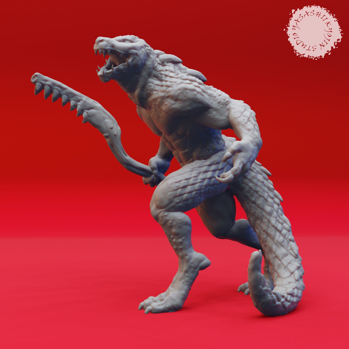 Lizardfolk - Brute - 3D Printed Mini for Tabletop Gaming, Dungeons and Dragons, Pathfinder, Kings of War and other RPG's
