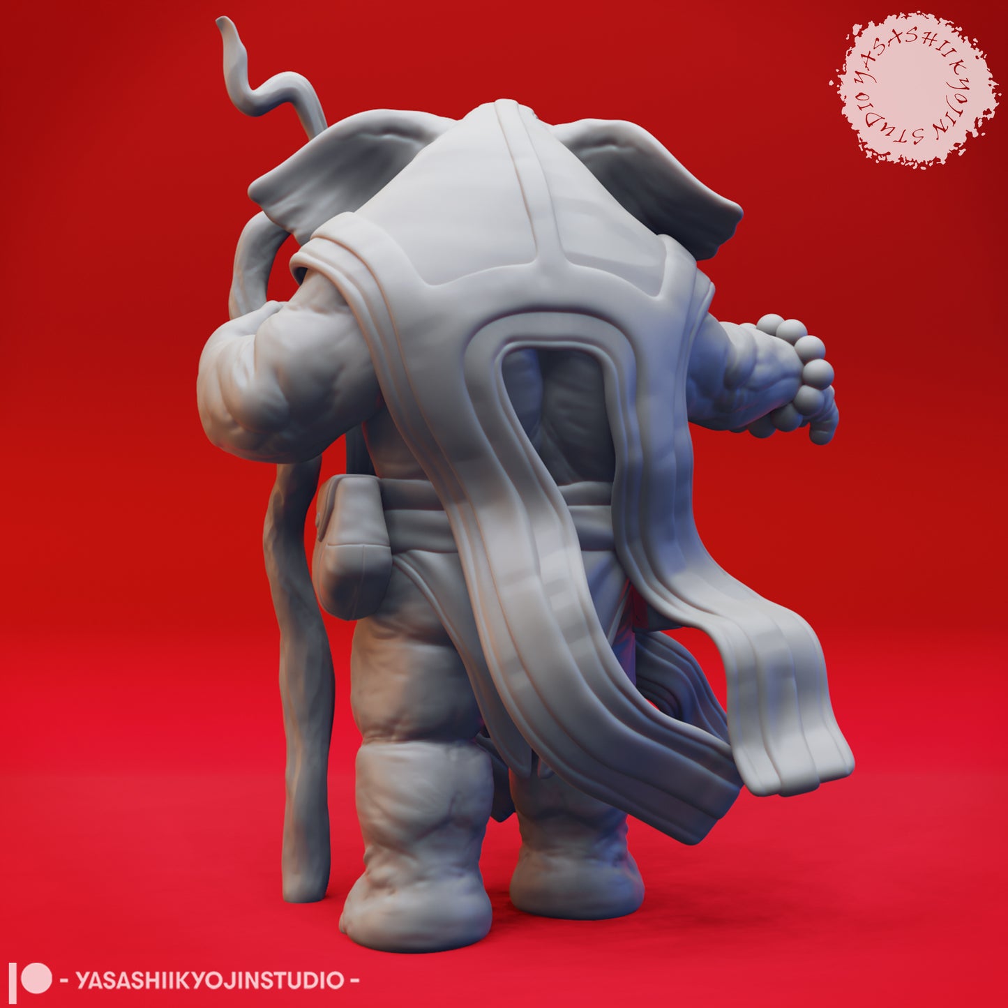 Loxodon Druid - 3D Printed Mini for Tabletop Gaming, Dungeons and Dragons, Pathfinder, Kings of War and other RPG's