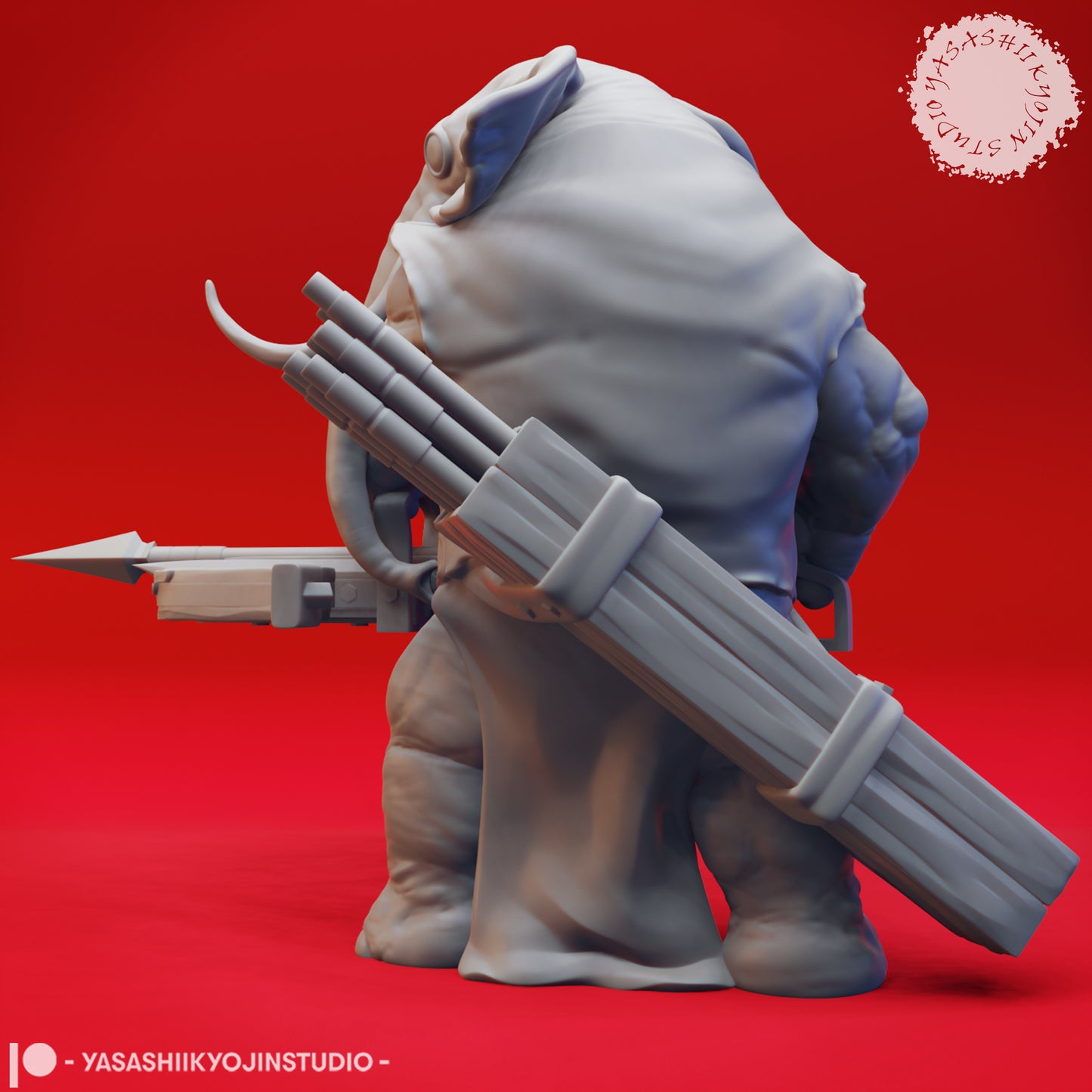 Loxodon Ranger - 3D Printed Mini for Tabletop Gaming, Dungeons and Dragons, Pathfinder, Kings of War and other RPG's