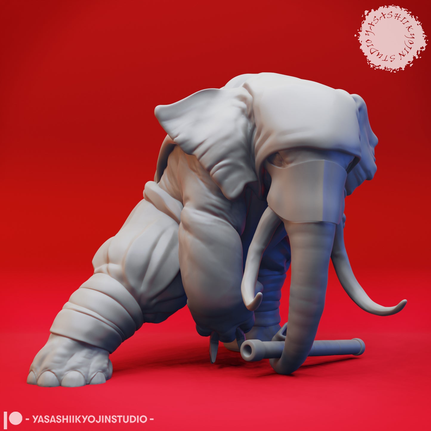 Loxodon Ninja - 3D Printed Mini for Tabletop Gaming, Dungeons and Dragons, Pathfinder, Kings of War and other RPG's