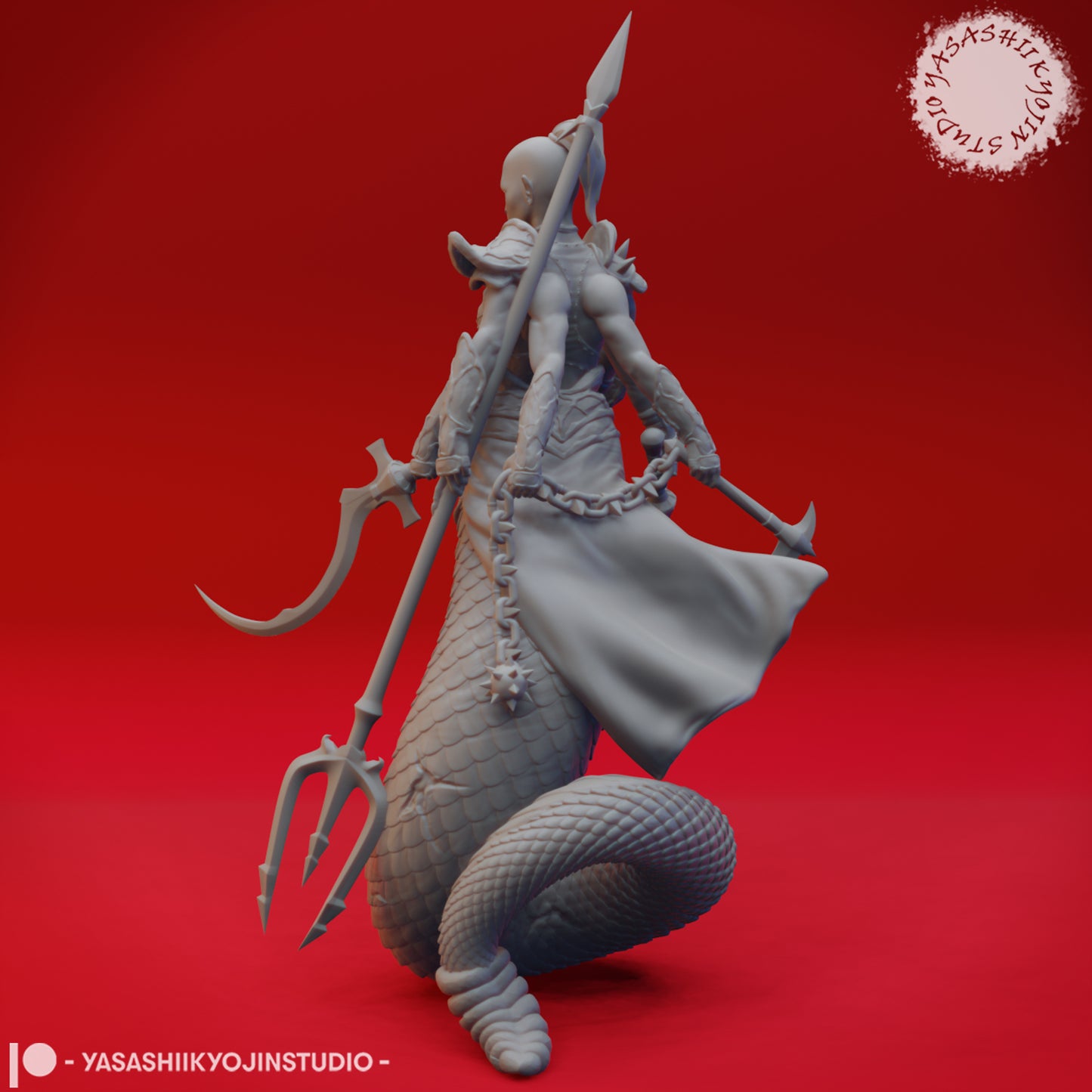 Marilith - 3D Printed Mini for Tabletop Gaming, Dungeons and Dragons, Pathfinder, Kings of War and other RPG's