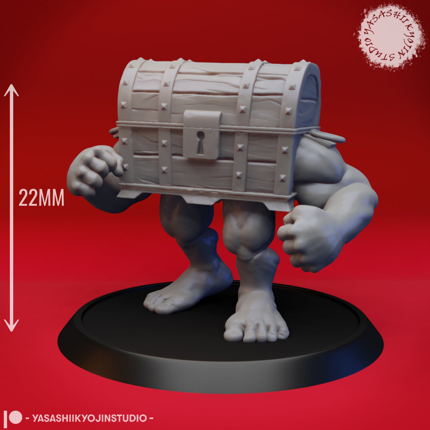 Mimic - Brawler - 3D Printed Mini for Tabletop Gaming, Dungeons and Dragons, Pathfinder, Kings of War and other RPG's