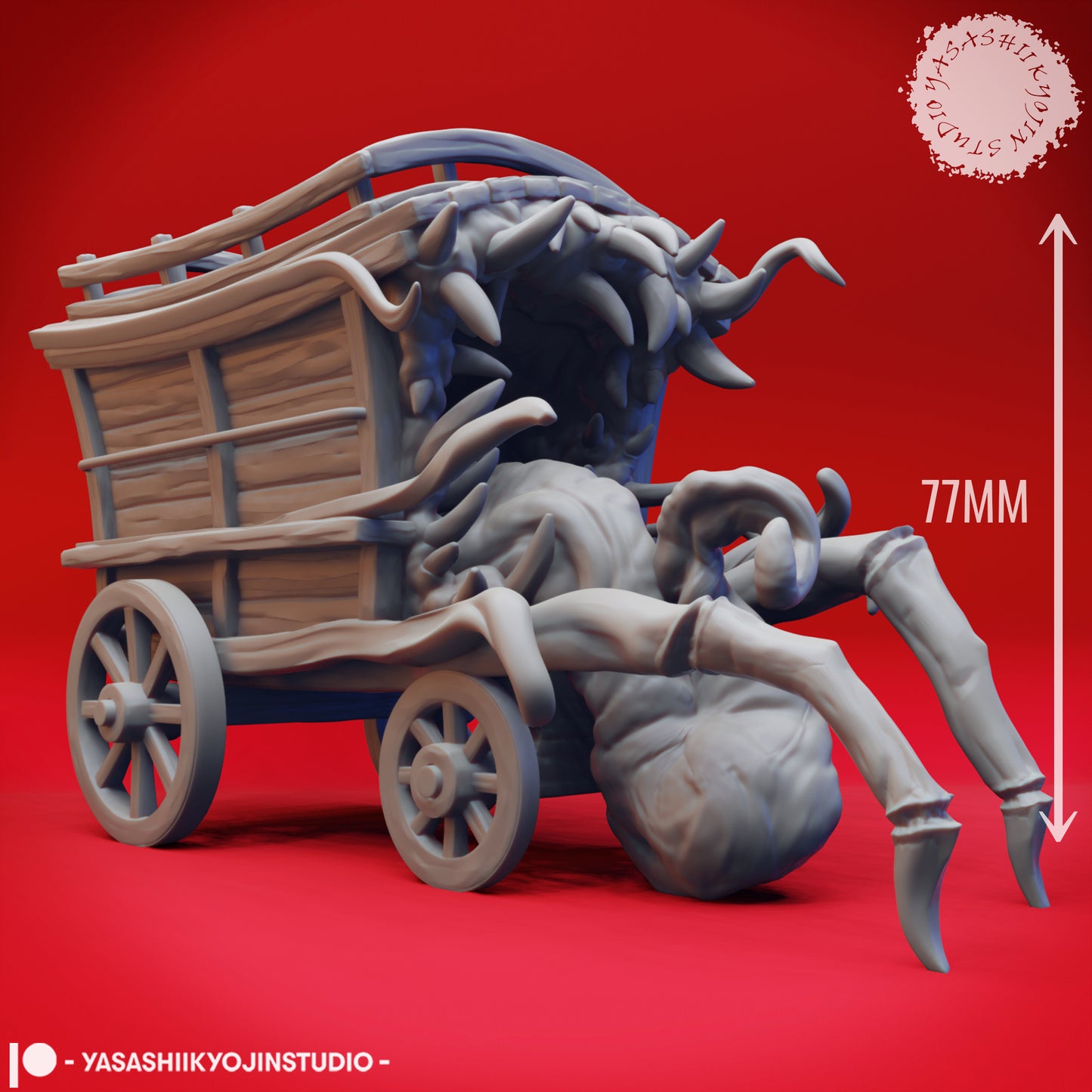 Mimic Wagon - 3D Printed Mini for Tabletop Gaming, Dungeons and Dragons, Pathfinder, Kings of War and other RPG's