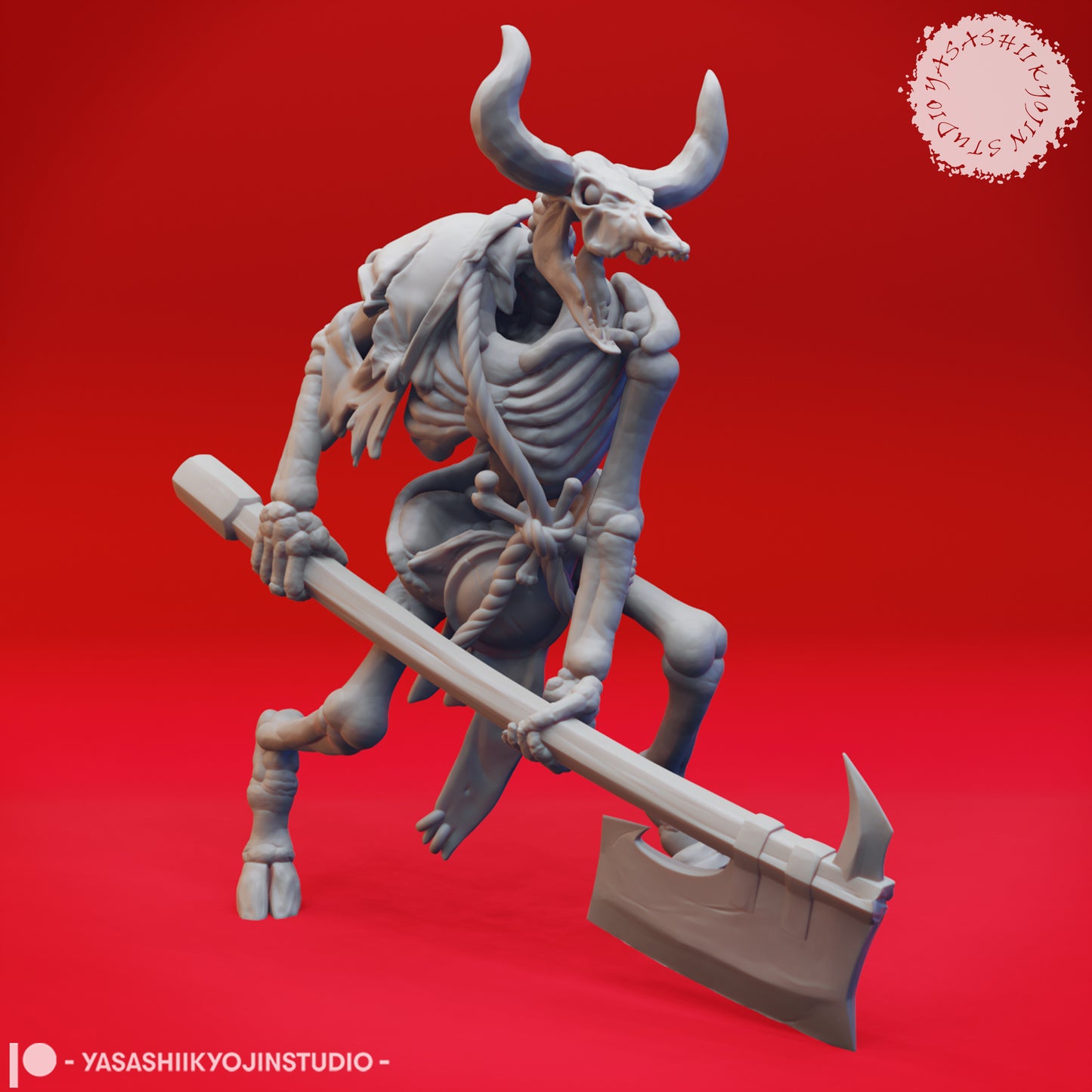 Minotaur - Skeleton - 3D Printed Mini for Tabletop Gaming, Dungeons and Dragons, Pathfinder, Kings of War and other RPG's