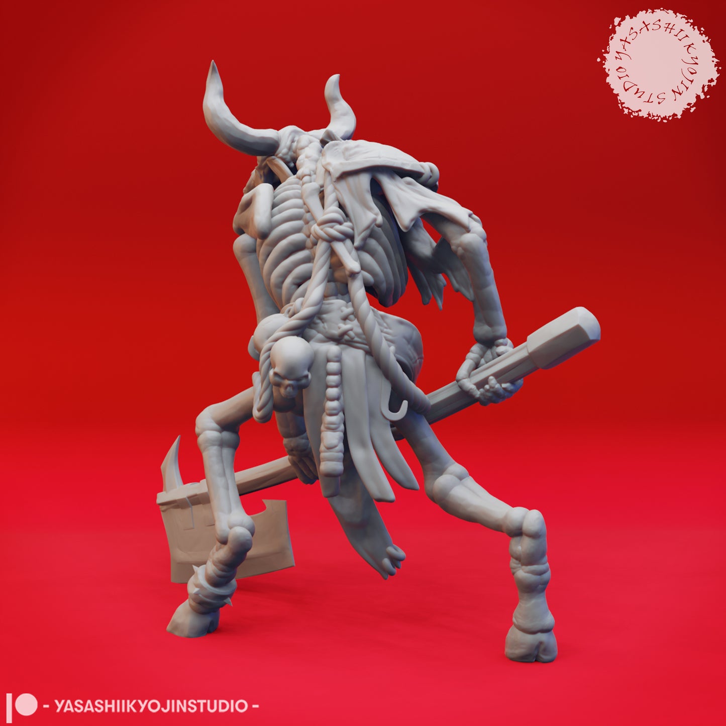 Minotaur - Skeleton - 3D Printed Mini for Tabletop Gaming, Dungeons and Dragons, Pathfinder, Kings of War and other RPG's