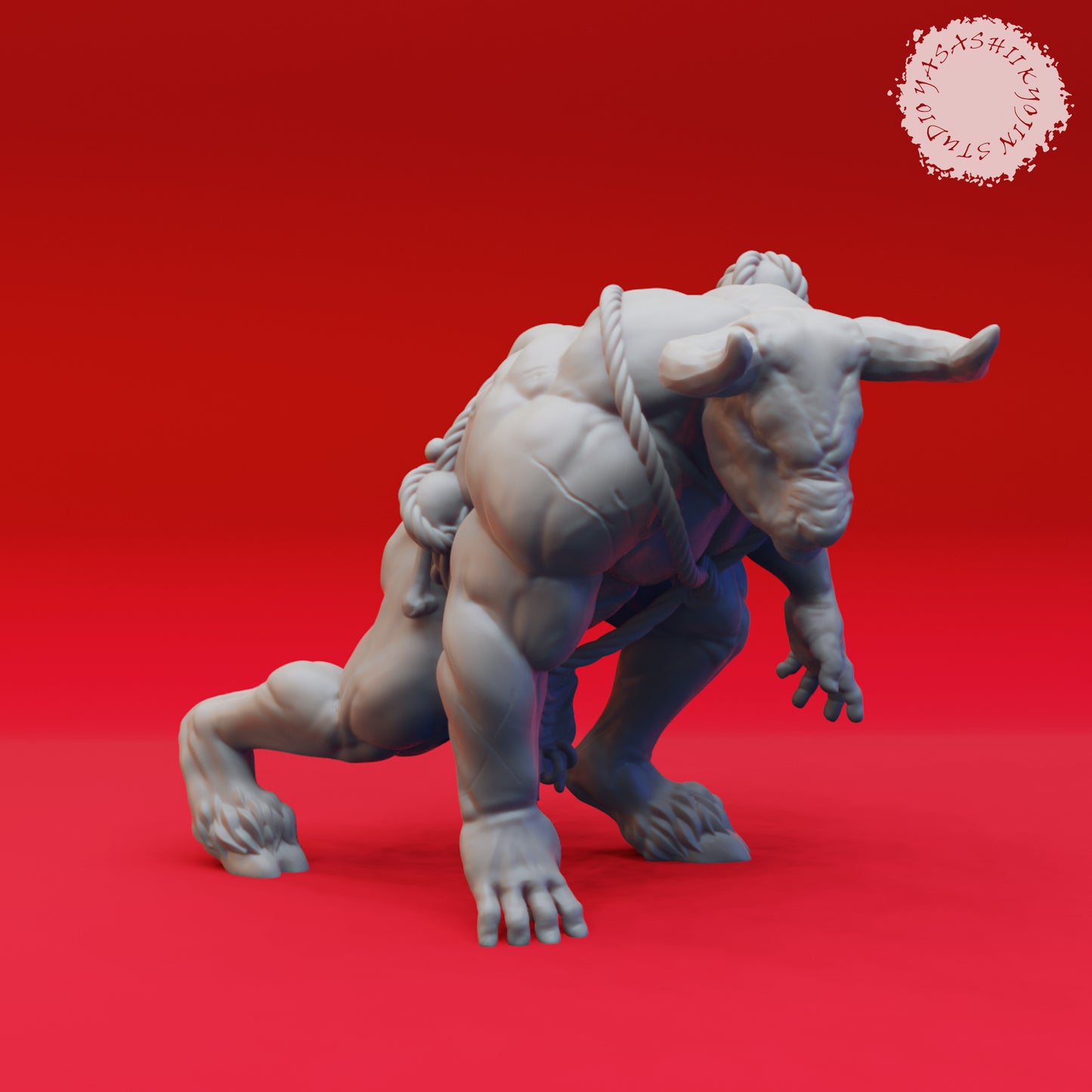 Minotaur - Charging - 3D Printed Mini for Tabletop Gaming, Dungeons and Dragons, Pathfinder, Kings of War and other RPG's