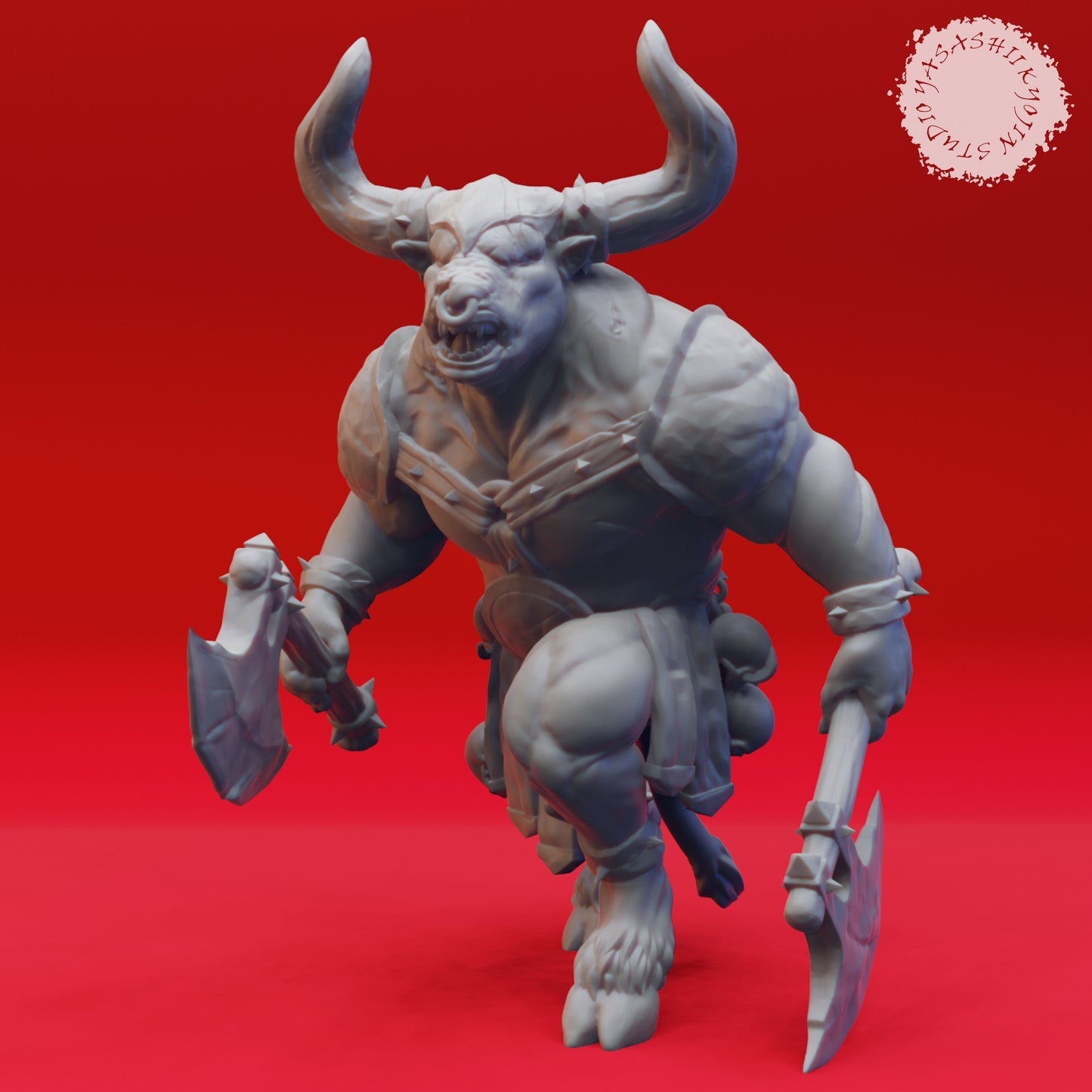 Minotaur Warchief - 3D Printed Mini for Tabletop Gaming, Dungeons and Dragons, Pathfinder, Kings of War and other RPG's
