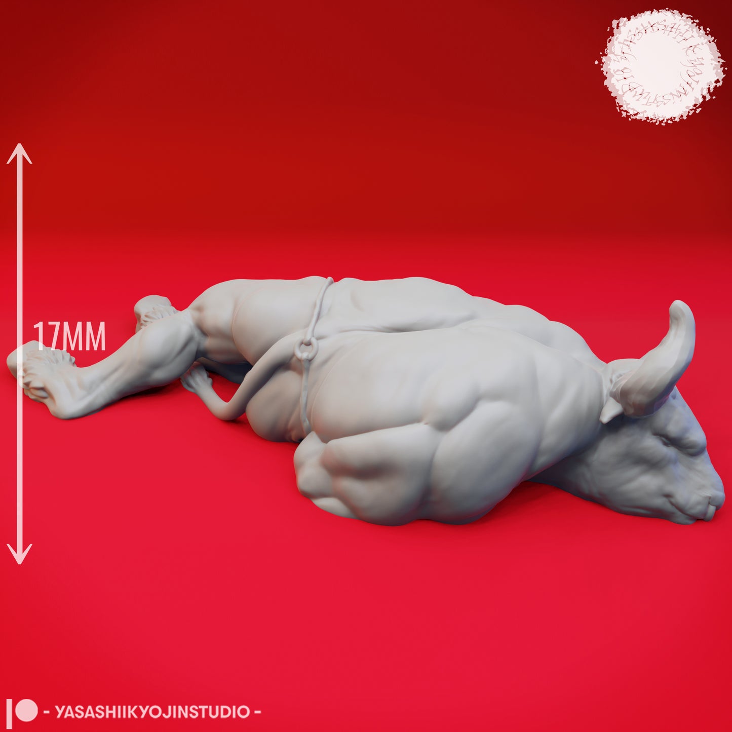 Minotaur - Defeated - 3D Printed Mini for Tabletop Gaming, Dungeons and Dragons, Pathfinder, Kings of War and other RPG's