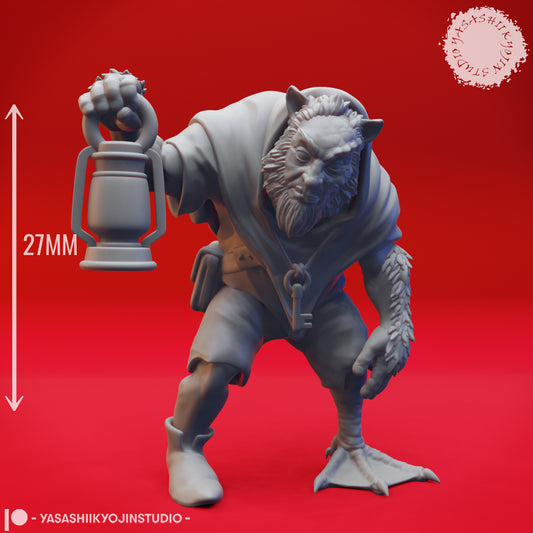 Mongrelfolk - Cyrus - Neutral - 3D Printed Mini for Tabletop Gaming, Dungeons and Dragons, Pathfinder, Kings of War and other RPG's