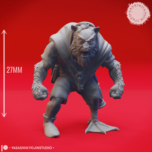 Mongrelfolk - Cyrus - Agro - 3D Printed Mini for Tabletop Gaming, Dungeons and Dragons, Pathfinder, Kings of War and other RPG's