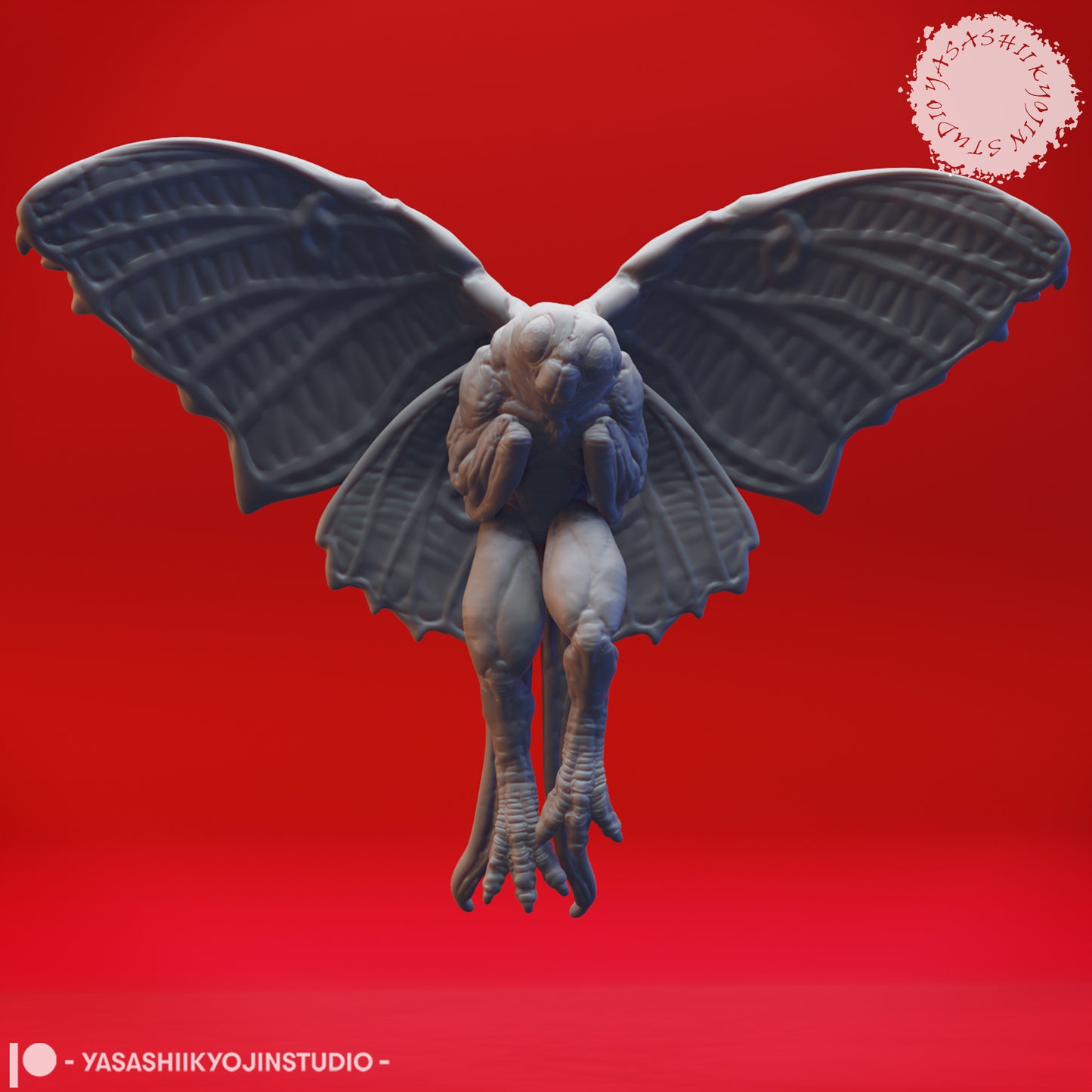 Mothman - Flying  - 3D Printed Mini for Tabletop Gaming, Dungeons and Dragons, Pathfinder, Kings of War and other RPG's