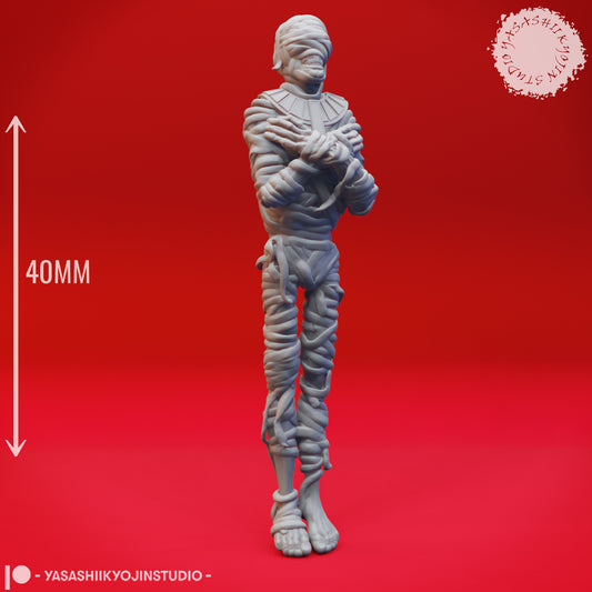 Mummy - Laying - 3D Printed Minis for Tabletop Gaming, Dungeons and Dragons, Pathfinder, Kings of War and other RPG's