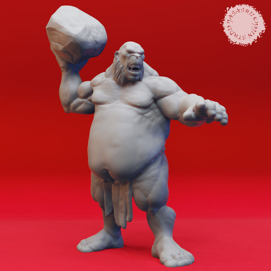 Ogre - Thrower - 3D Printed Mini for Tabletop Gaming, Dungeons and Dragons, Pathfinder, Kings of War and other RPG's