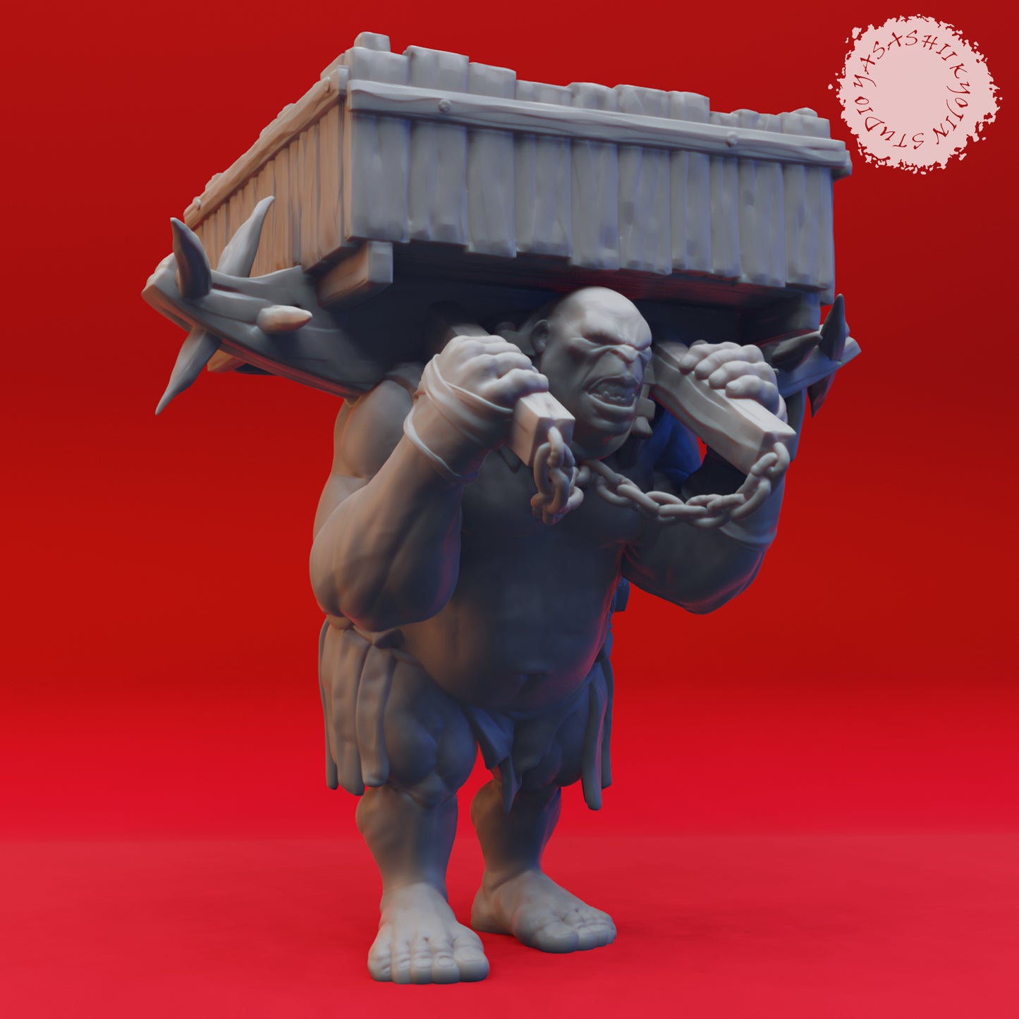 Ogre - Howdah - 3D Printed Mini for Tabletop Gaming, Dungeons and Dragons, Pathfinder, Kings of War and other RPG's
