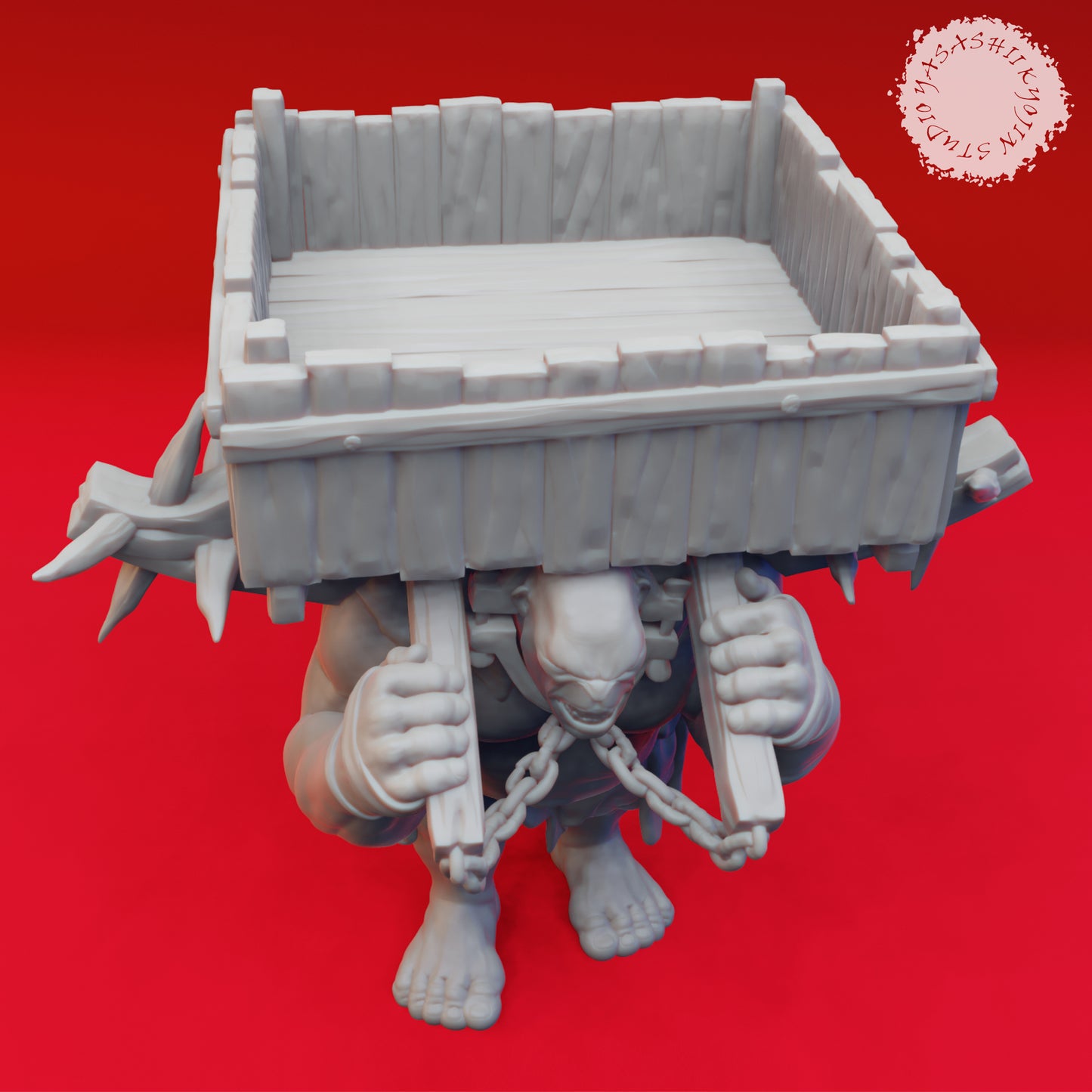 Ogre - Howdah - 3D Printed Mini for Tabletop Gaming, Dungeons and Dragons, Pathfinder, Kings of War and other RPG's