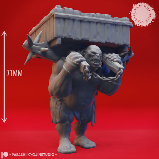Ogre - Howdah - 3D Printed Mini for Tabletop Gaming, Dungeons and Dragons, Pathfinder, Kings of War and other RPG's