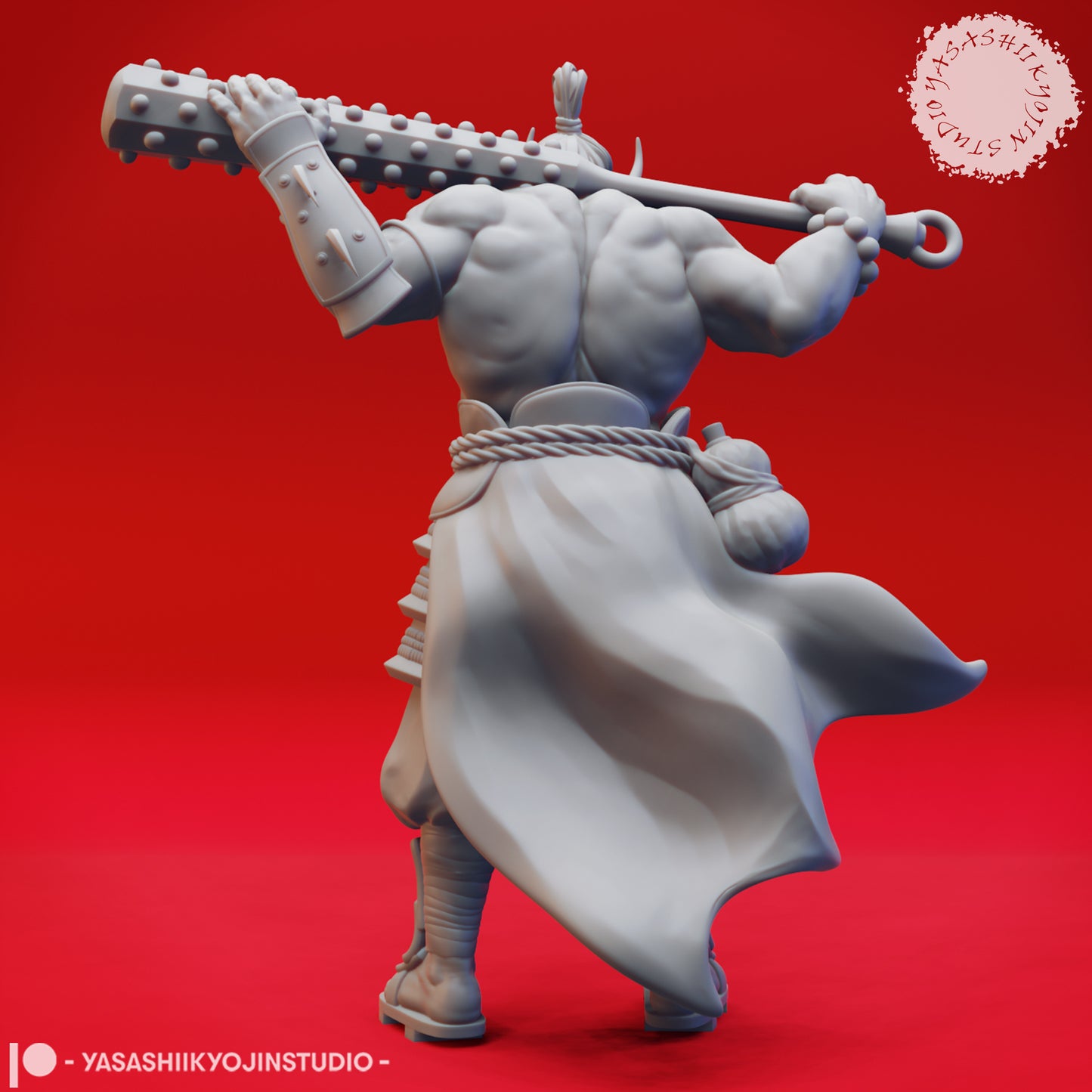 Oni - Kanabo - 3D Printed Mini for Tabletop Gaming, Dungeons and Dragons, Pathfinder, Kings of War and other RPG's