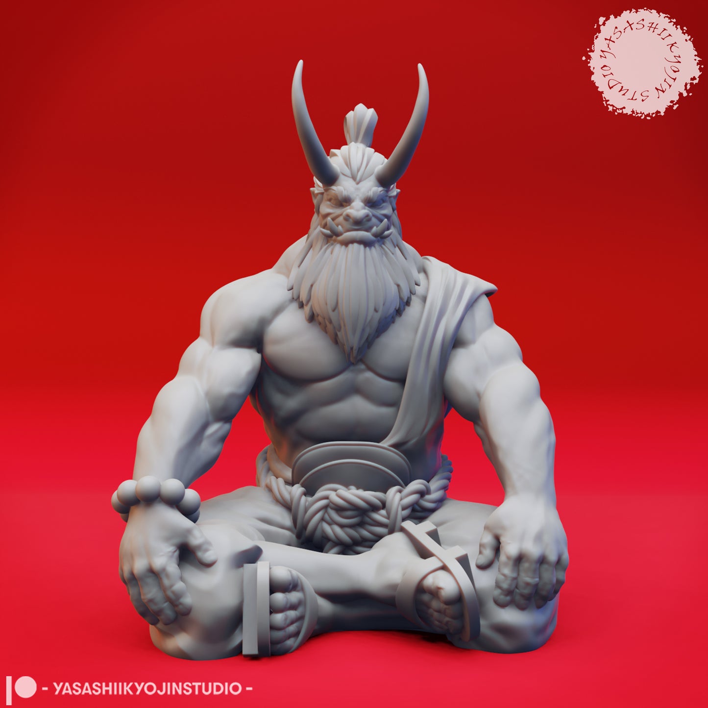 Oni - Meditating - 3D Printed Mini for Tabletop Gaming, Dungeons and Dragons, Pathfinder, Kings of War and other RPG's