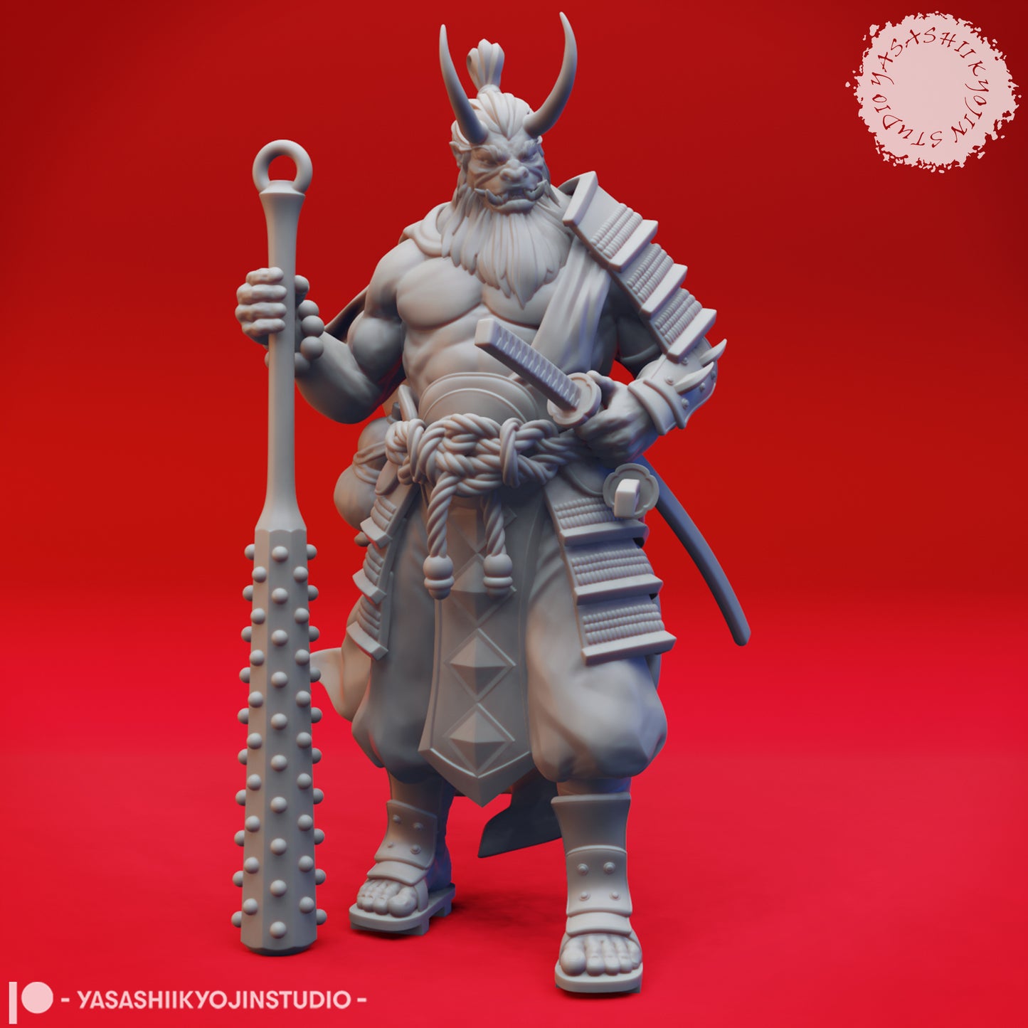 Oni - Champion - 3D Printed Mini for Tabletop Gaming, Dungeons and Dragons, Pathfinder, Kings of War and other RPG's