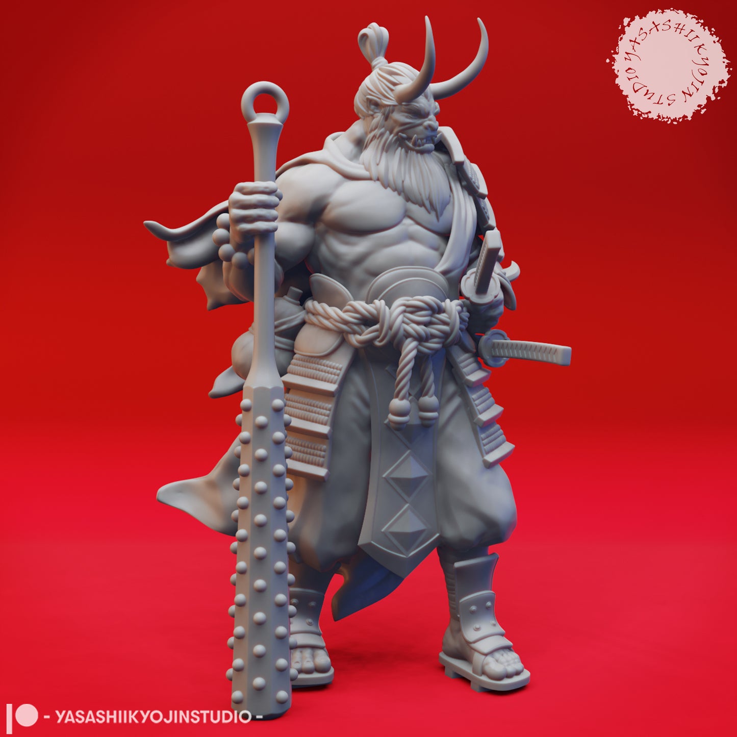 Oni - Champion - 3D Printed Mini for Tabletop Gaming, Dungeons and Dragons, Pathfinder, Kings of War and other RPG's