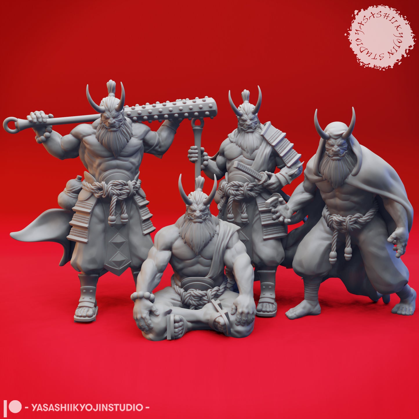 Oni Clan - Bundle - 3D Printed Mini for Tabletop Gaming, Dungeons and Dragons, Pathfinder, Kings of War and other RPG's