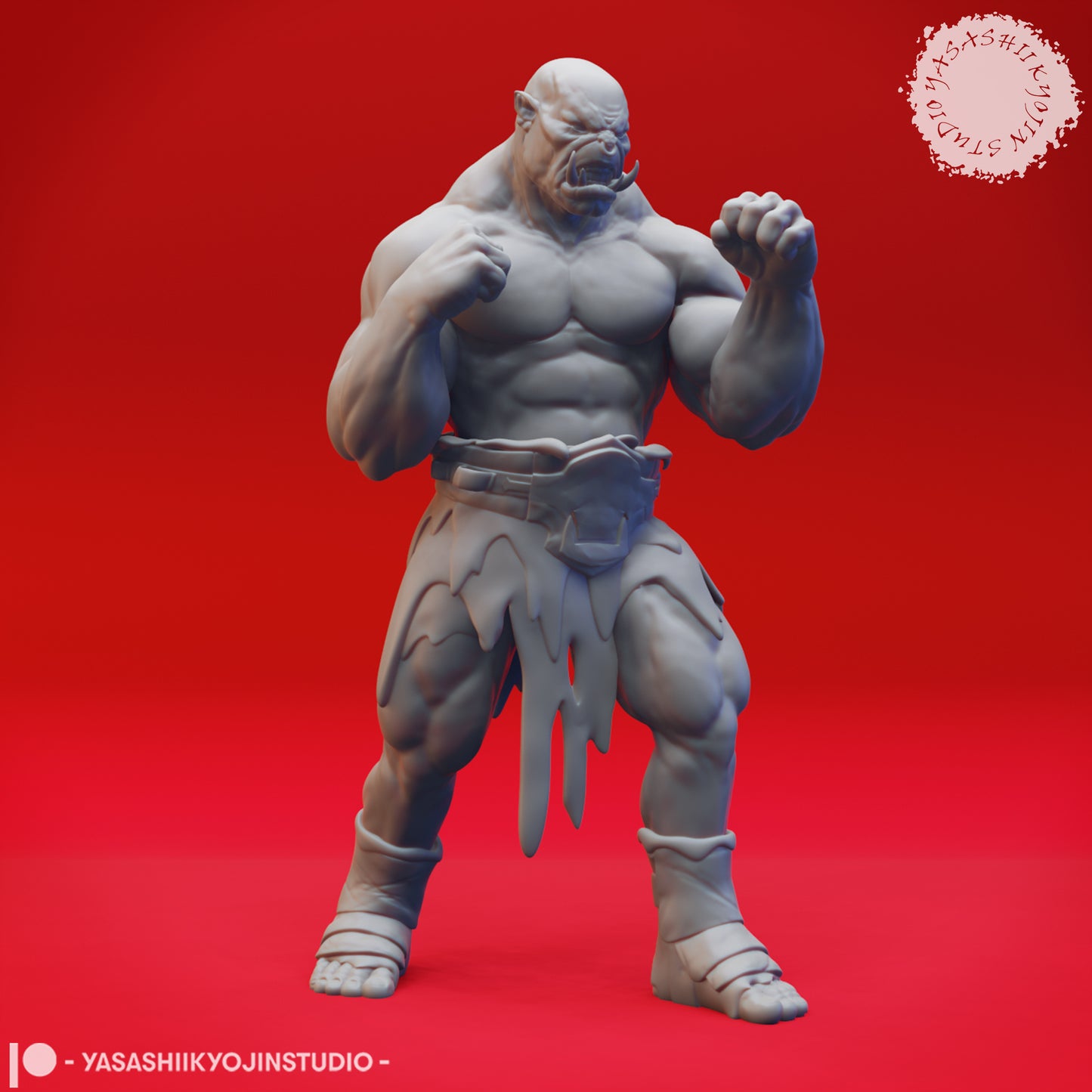 Orc - Brawler - 3D Printed Mini for Tabletop Gaming, Dungeons and Dragons, Pathfinder, Kings of War and other RPG's