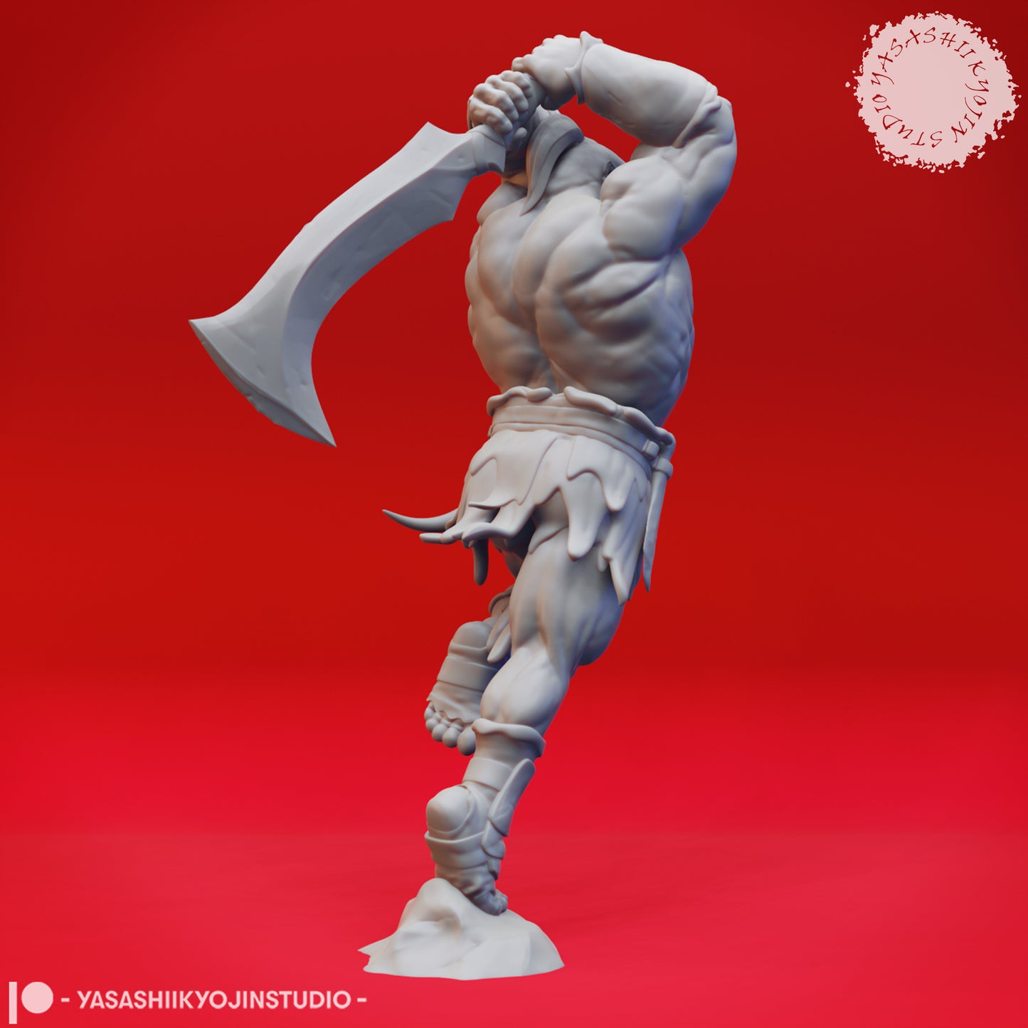 Orc - Leaping - 3D Printed Mini for Tabletop Gaming, Dungeons and Dragons, Pathfinder, Kings of War and other RPG's