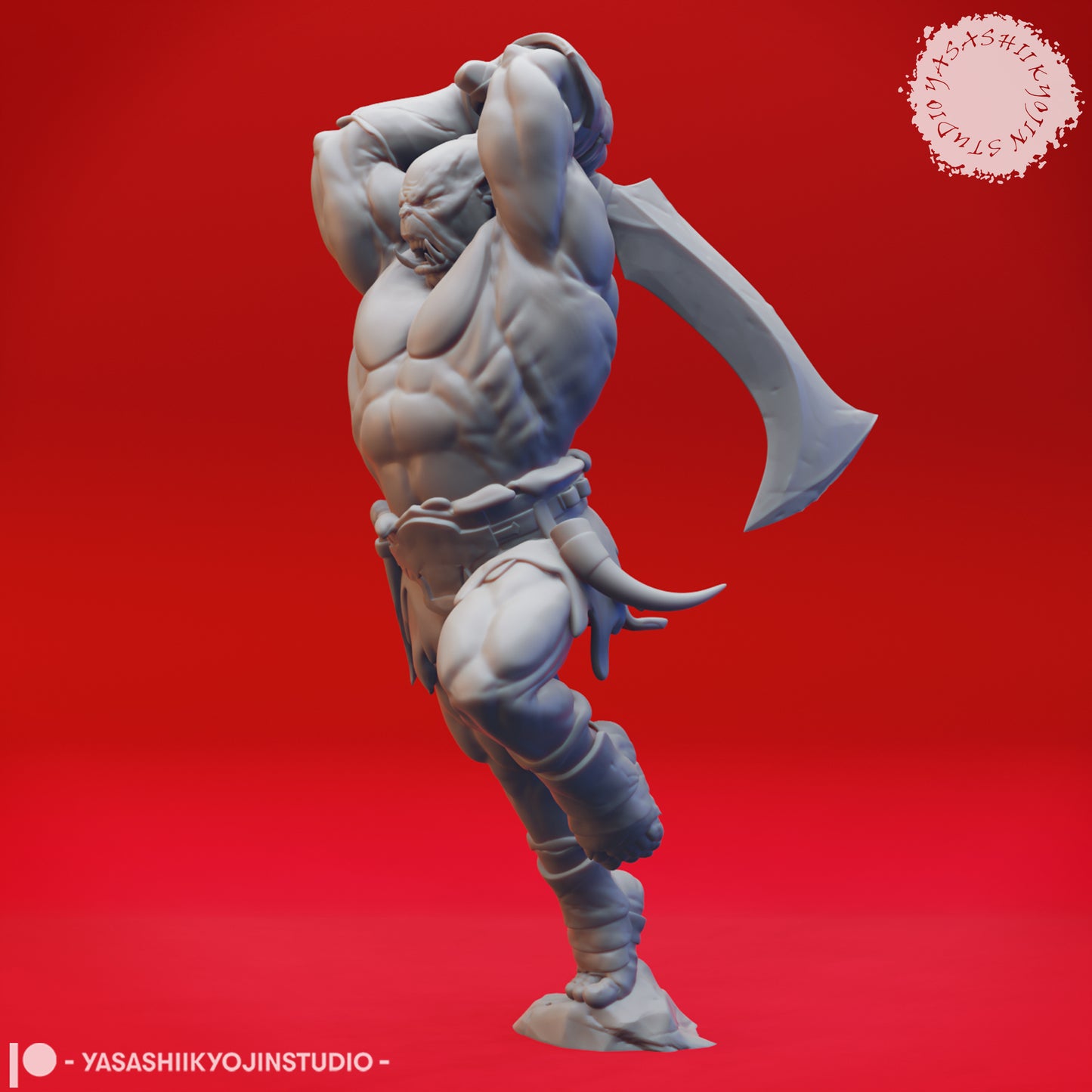 Orc - Leaping - 3D Printed Mini for Tabletop Gaming, Dungeons and Dragons, Pathfinder, Kings of War and other RPG's
