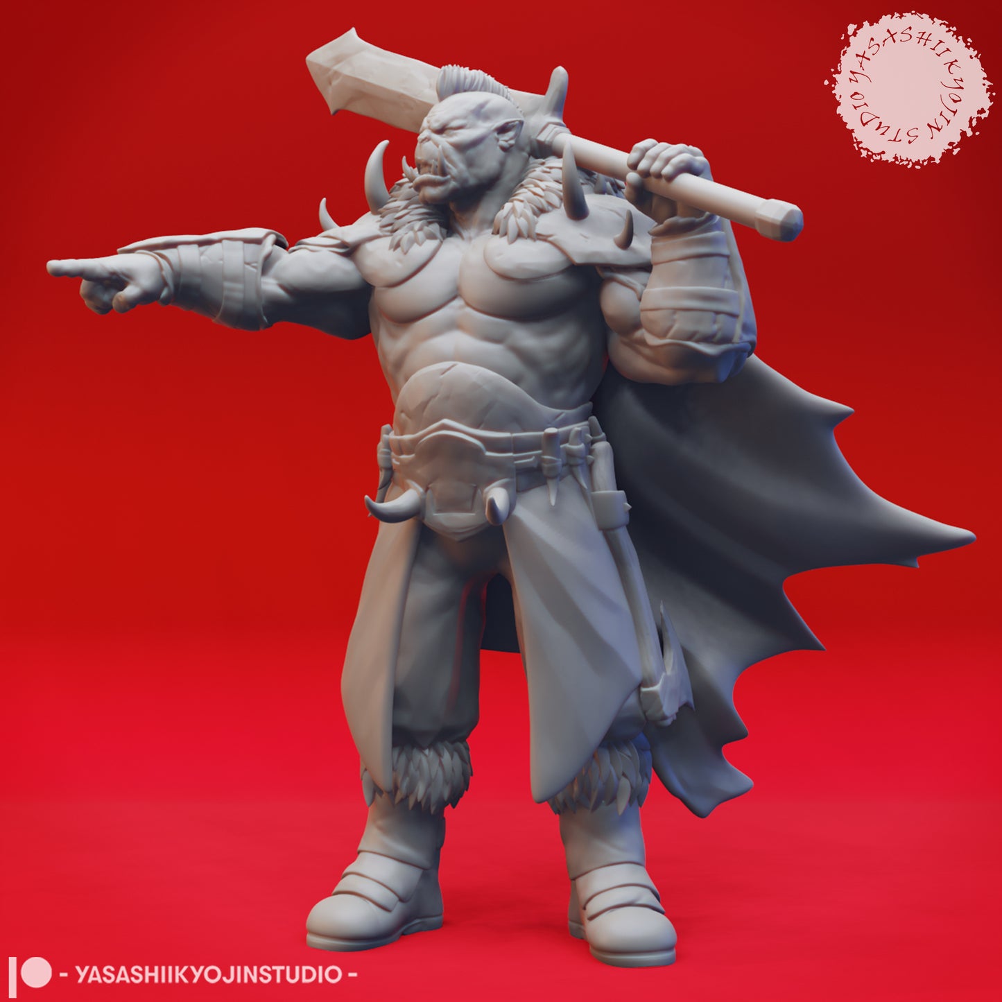 Orc - Warchief - 3D Printed Mini for Tabletop Gaming, Dungeons and Dragons, Pathfinder, Kings of War and other RPG's