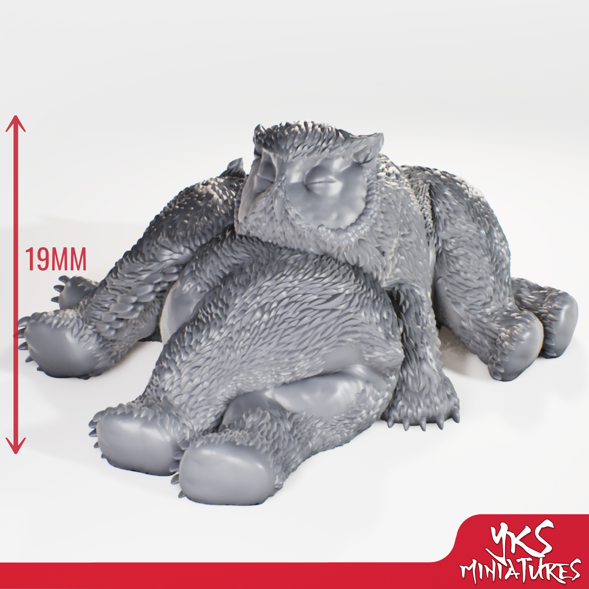 Owlbear Cubs - Sleeping - 3D Printed Mini for Tabletop Gaming, Dungeons and Dragons, Pathfinder, Kings of War and other RPG's