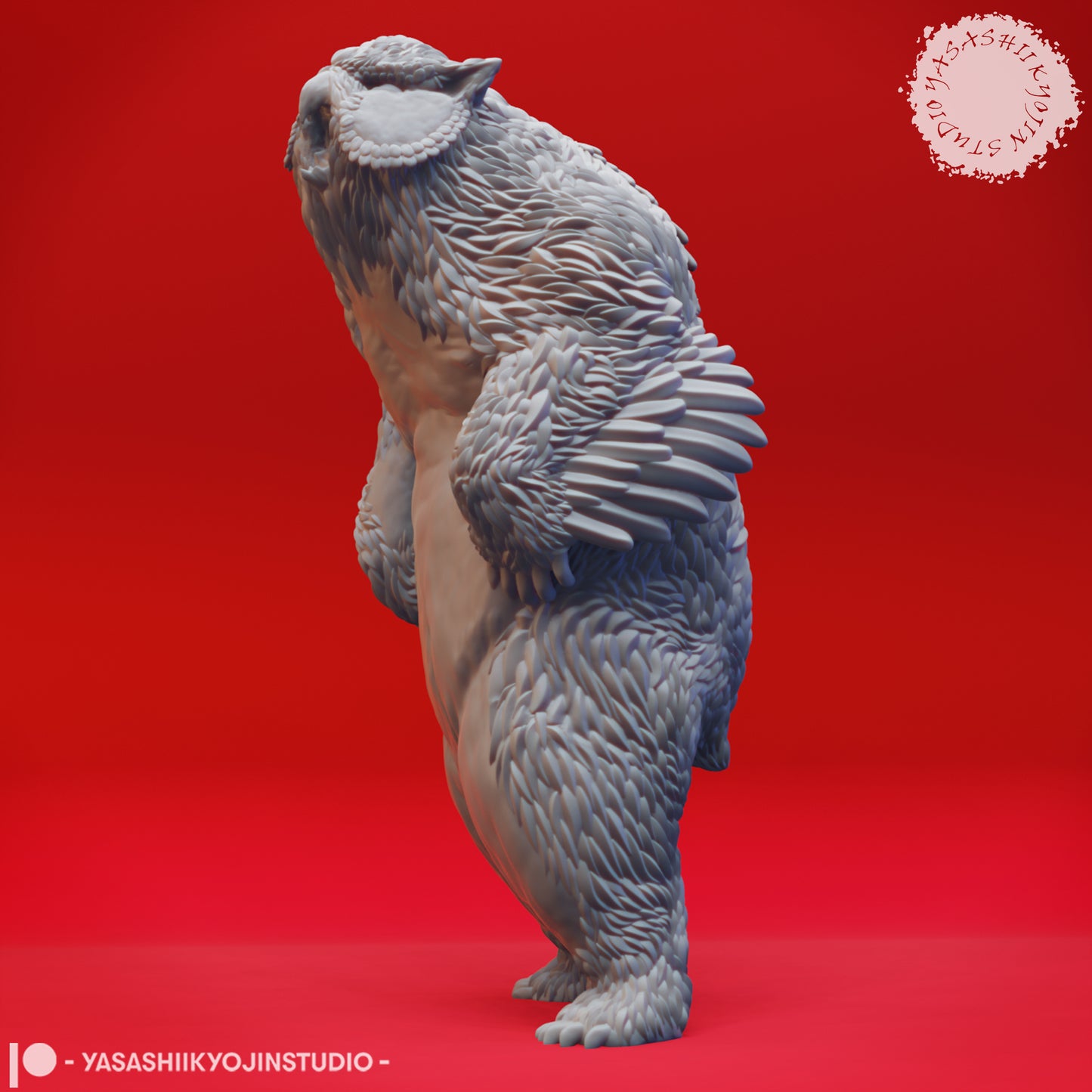 Owlbear - Roaring - 3D Printed Mini for Tabletop Gaming, Dungeons and Dragons, Pathfinder, Kings of War and other RPG's