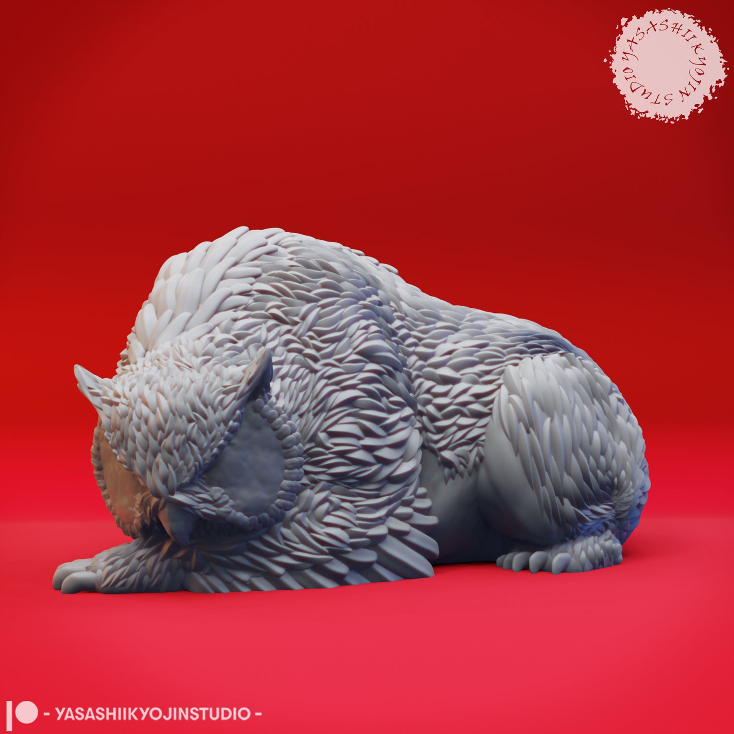 Owlbear - Sleeping - 3D Printed Mini for Tabletop Gaming, Dungeons and Dragons, Pathfinder, Kings of War and other RPG's