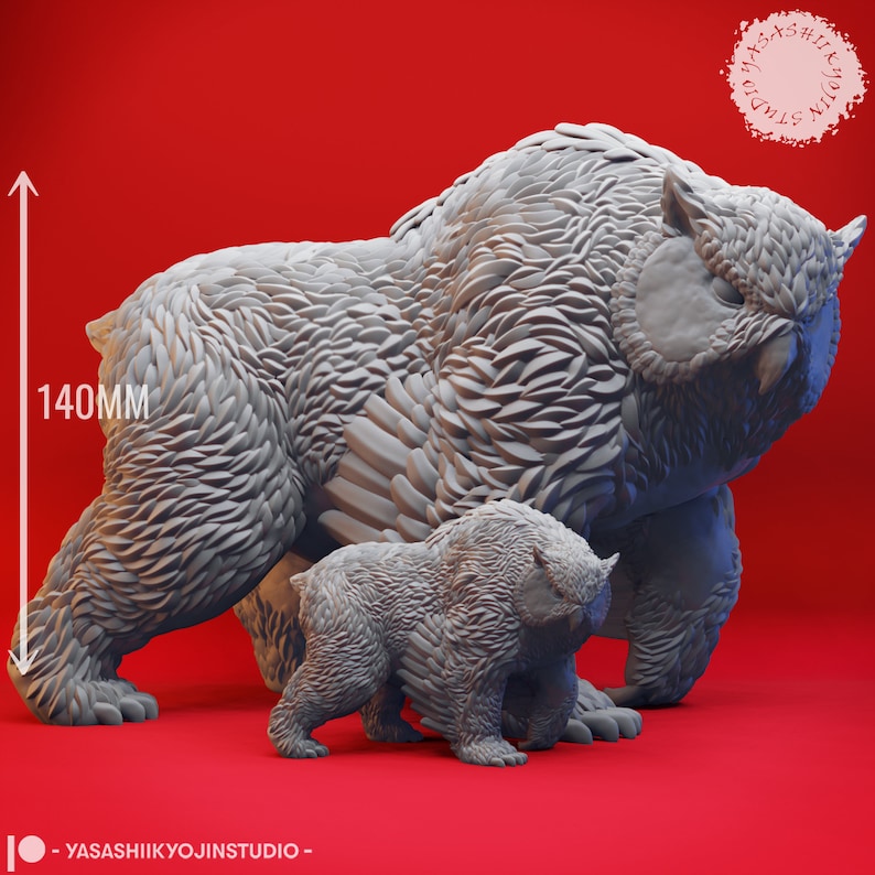 Giant Owlbear - EPIC SCALE - 3D Printed Mini for Tabletop Gaming, Dungeons and Dragons, Pathfinder, Kings of War and other RPG's